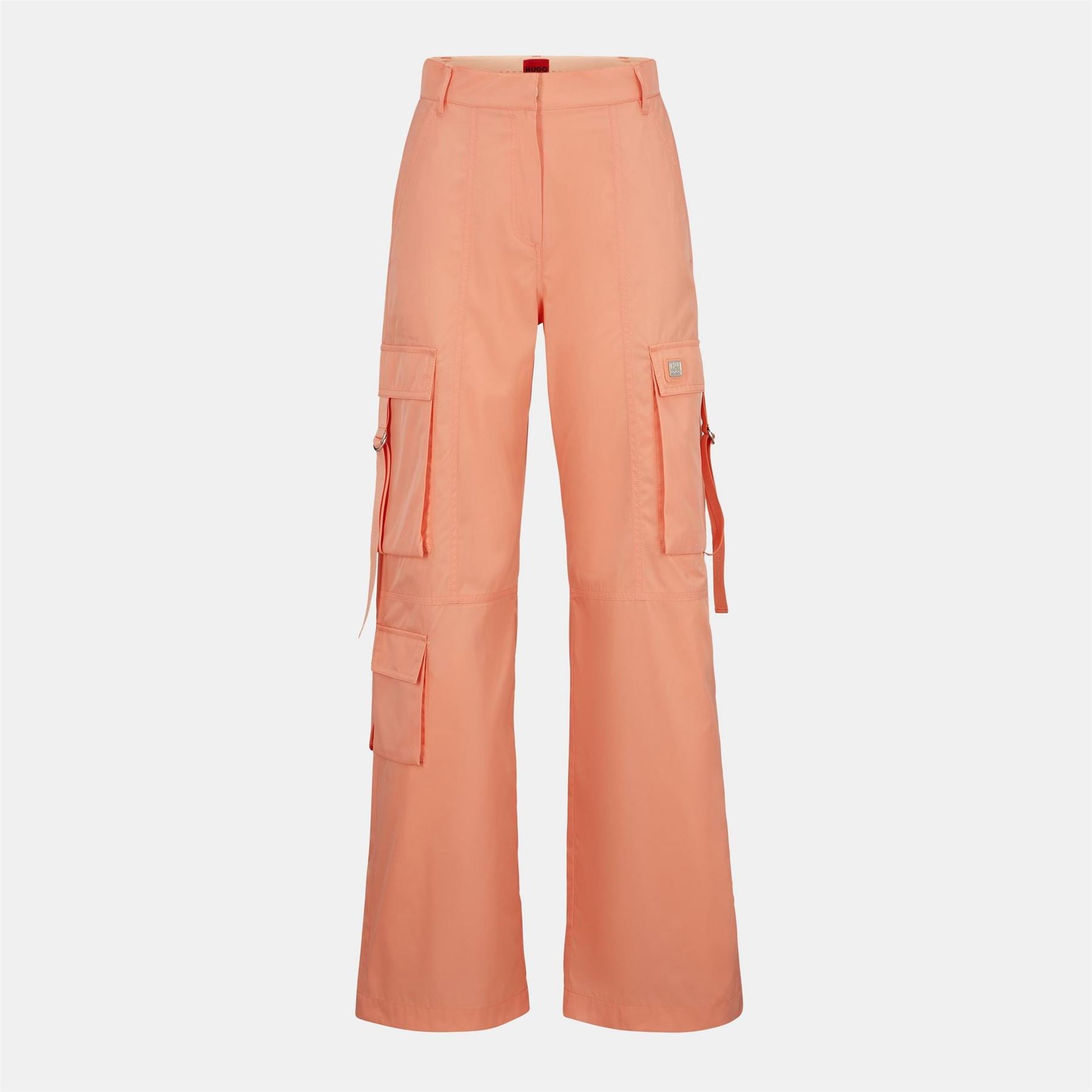 Hugo Hyata Solid Patterned Wide Leg Cargo Pants
