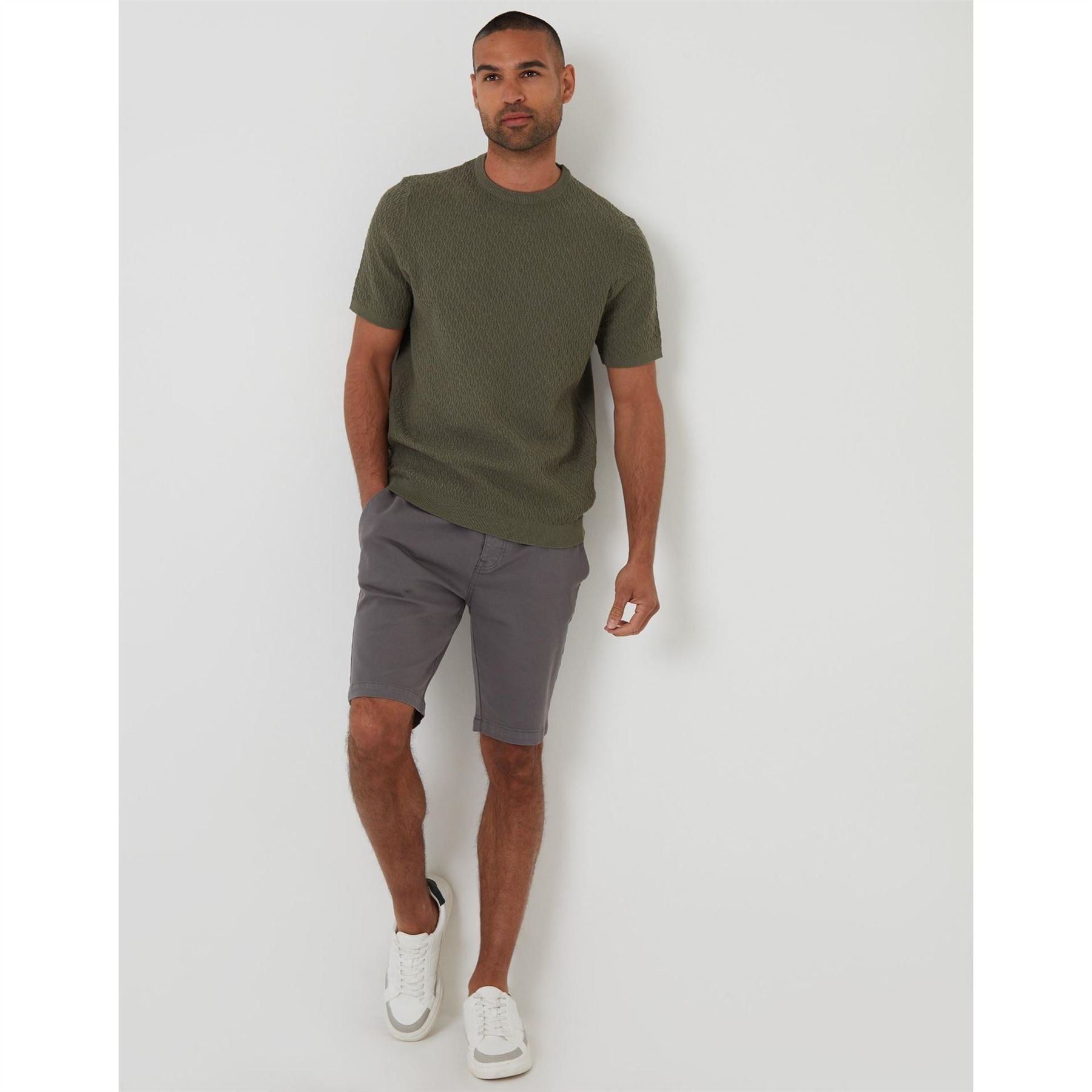Threadbare Crew Neck Ribbed Collar Short Sleeve T-Shirt