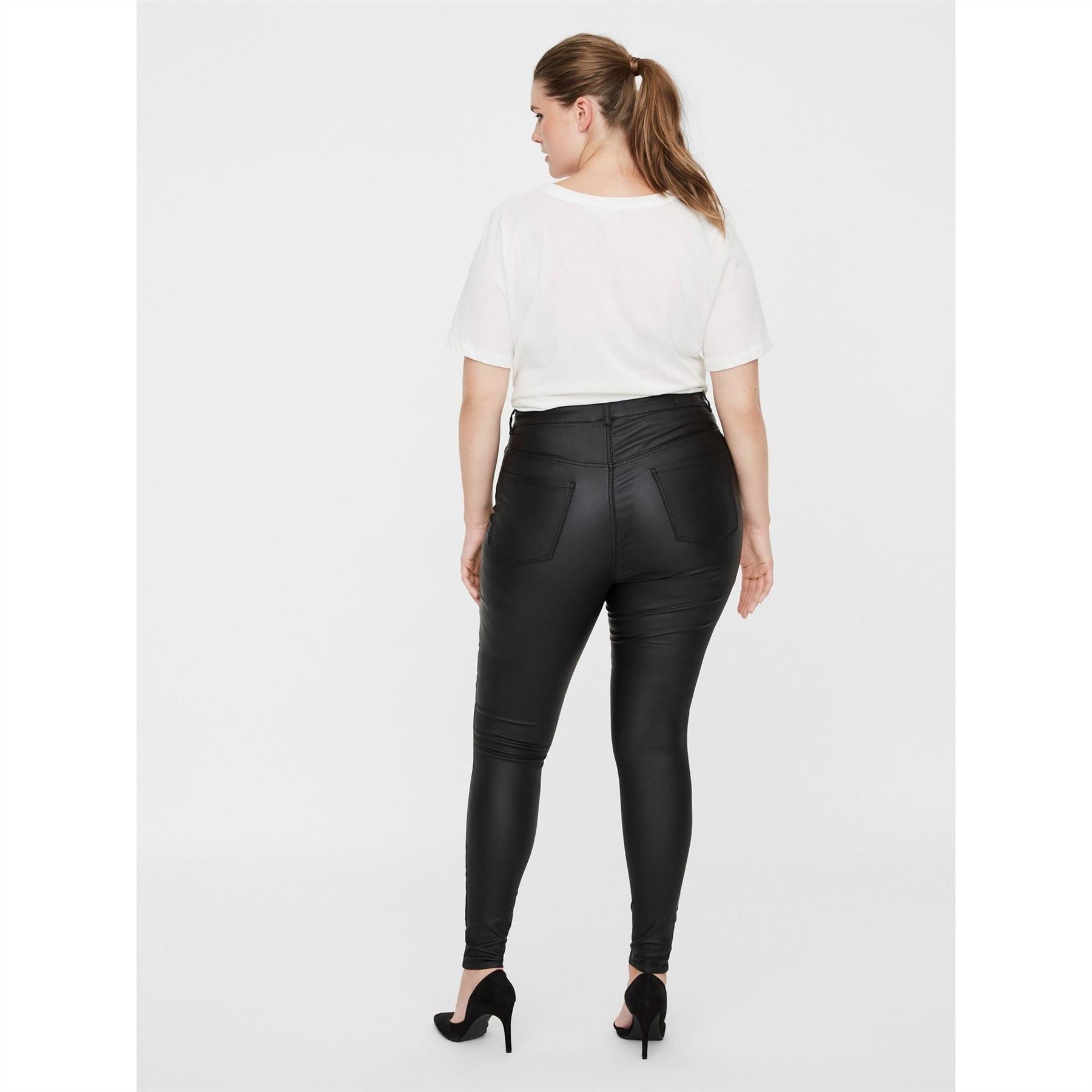 Vero Moda Curve Curved Plus Size Leather Trousers