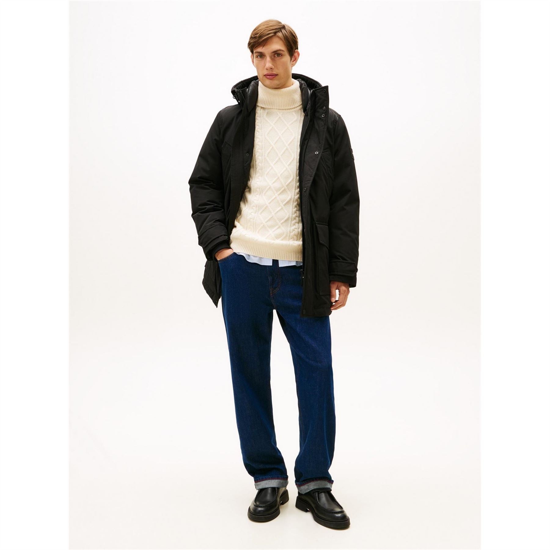 Tommy Hilfiger Padded Utility DWR Hooded Thigh Length Parka