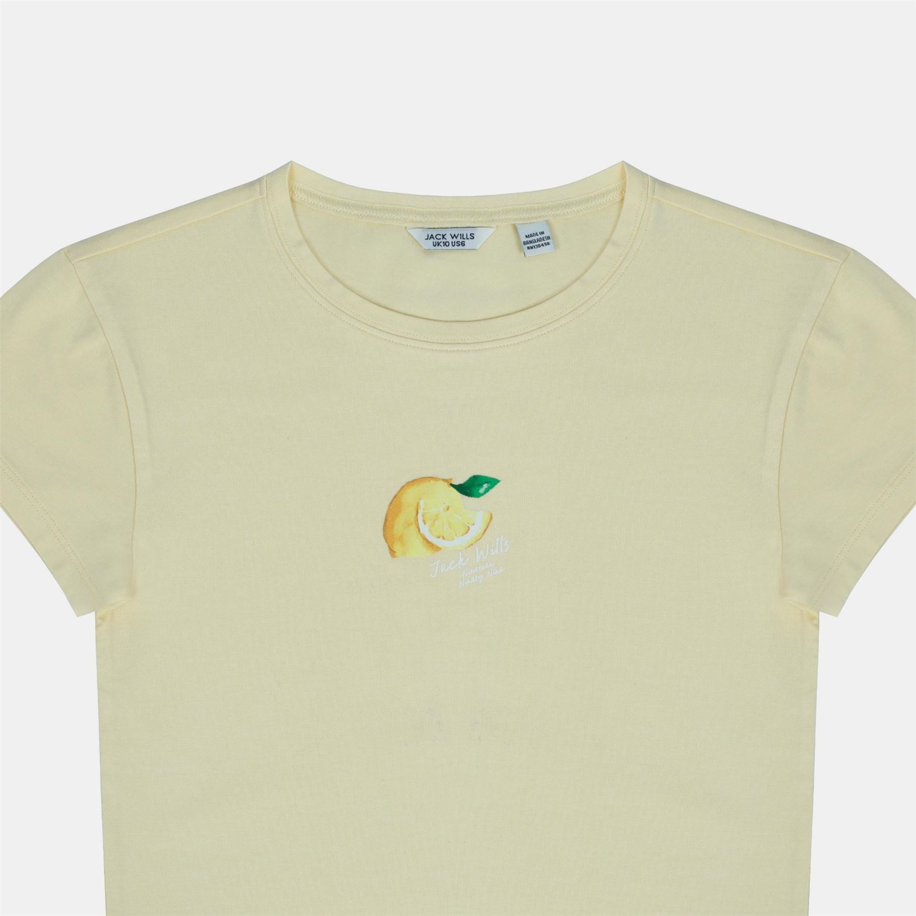 Jack Wills Graphic Cotton Short Sleeve Crew Neck Print Crop Top