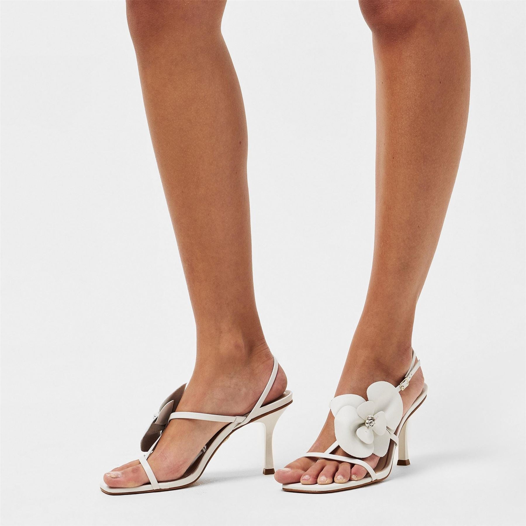 Aldo Floral Open Toe Stiletto Heeled Sandals