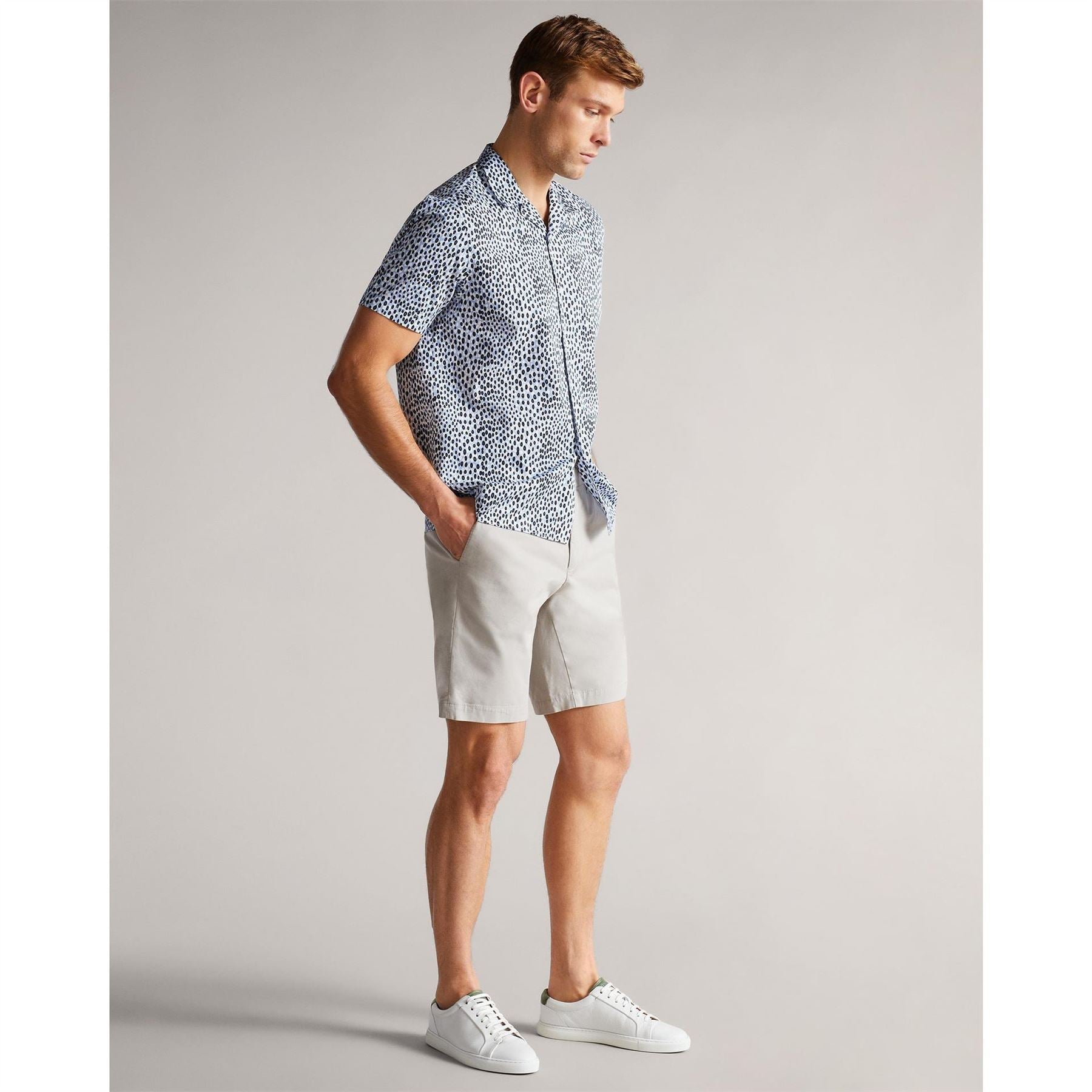 Ted Baker Solid Patterned Chino Shorts