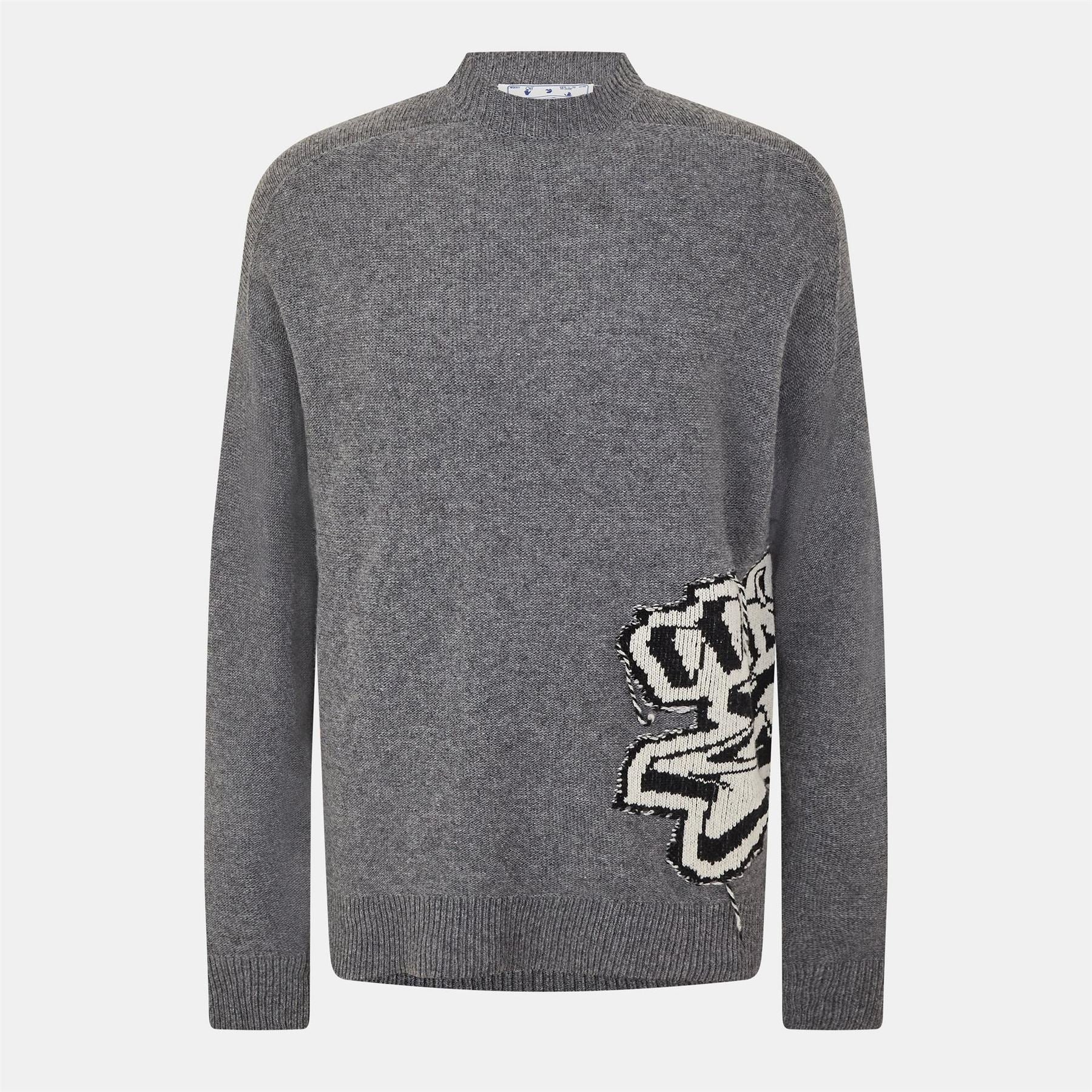Off White  Chunky Crew Knitted Sweater