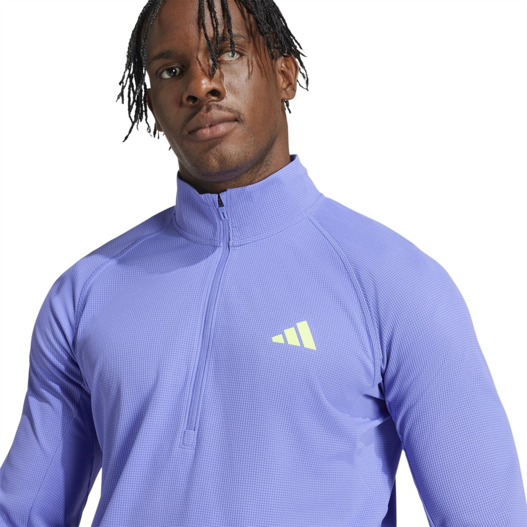 adidas Mens Adizero Running Quarter Zip Long Sleeve Top