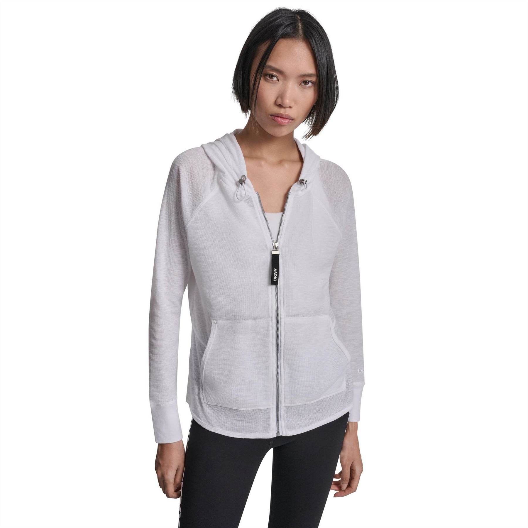 DKNY FulL-Zip Waffle Hoody