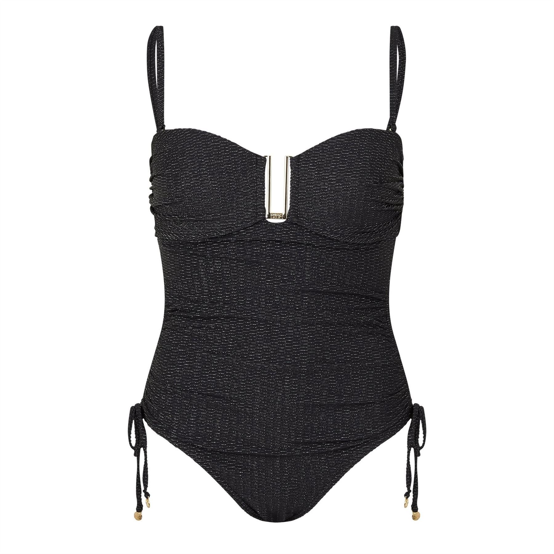 Biba Zebra Patterned Gold Detail Tie One Piece Swimsuit