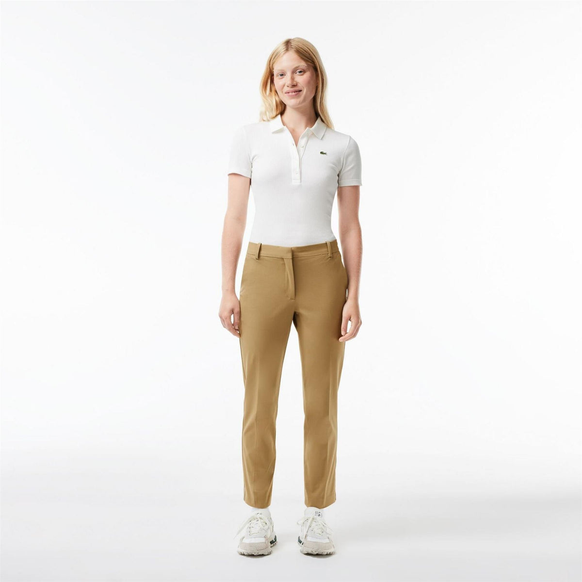 Lacoste Solid Patterned Regular Fit Chinos