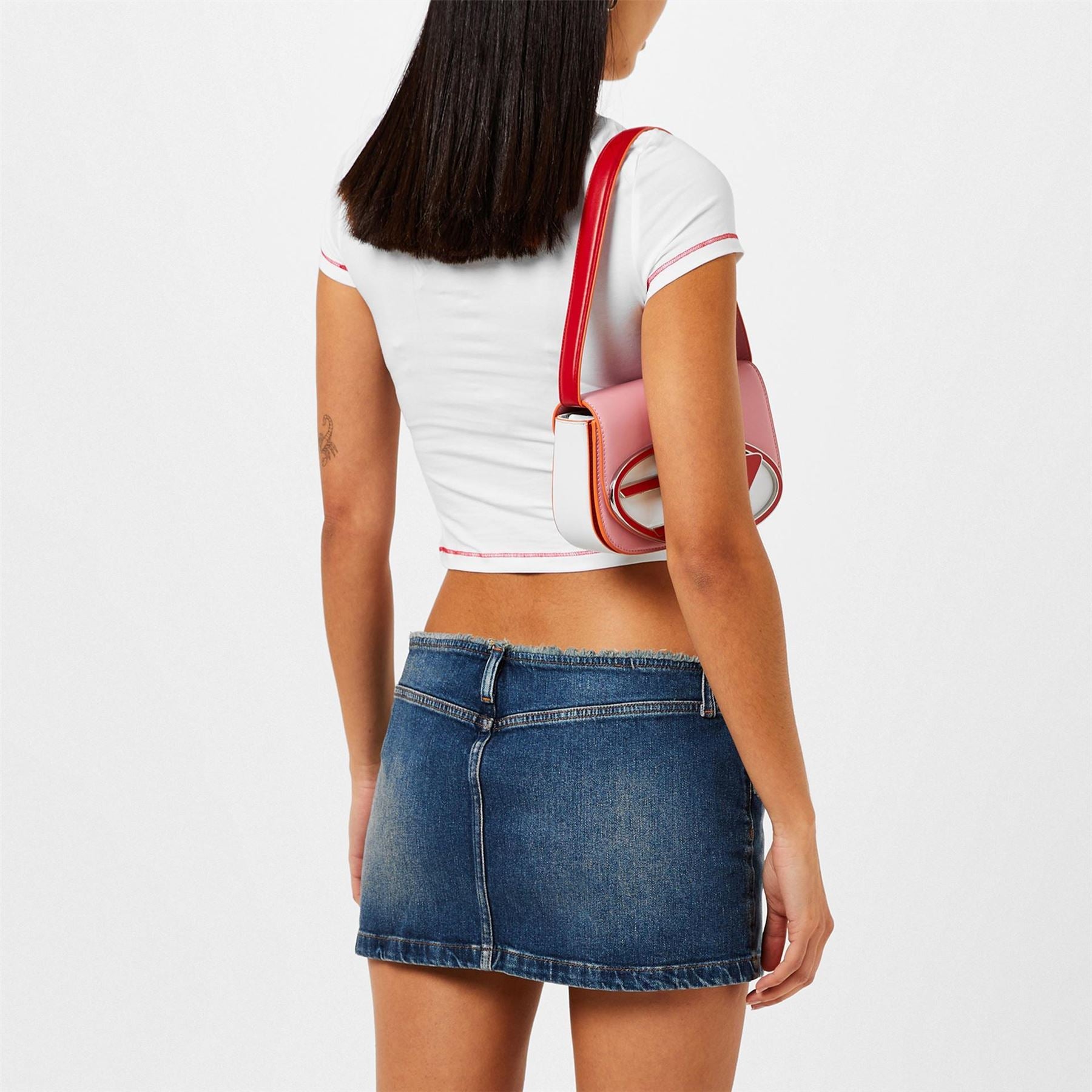 Diesel Maddie Cropped Lettering Slim Fit T-Shirt