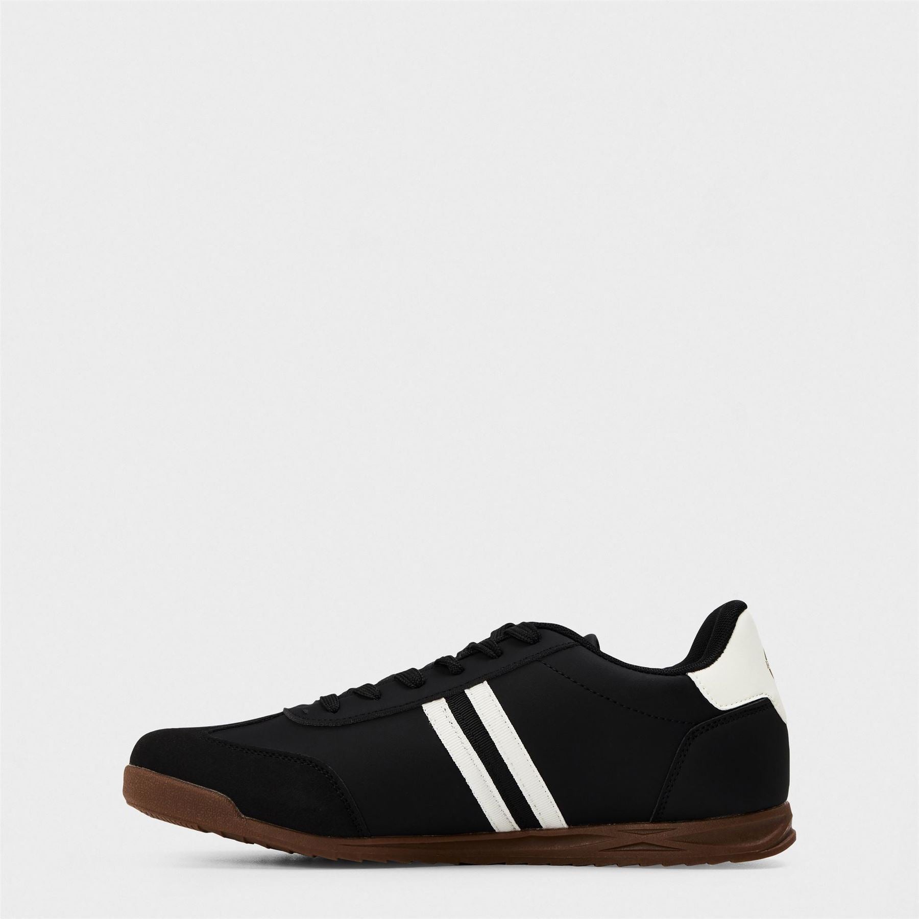 Lambretta Round Toe Stripe Patterned Flat Heel Trainers
