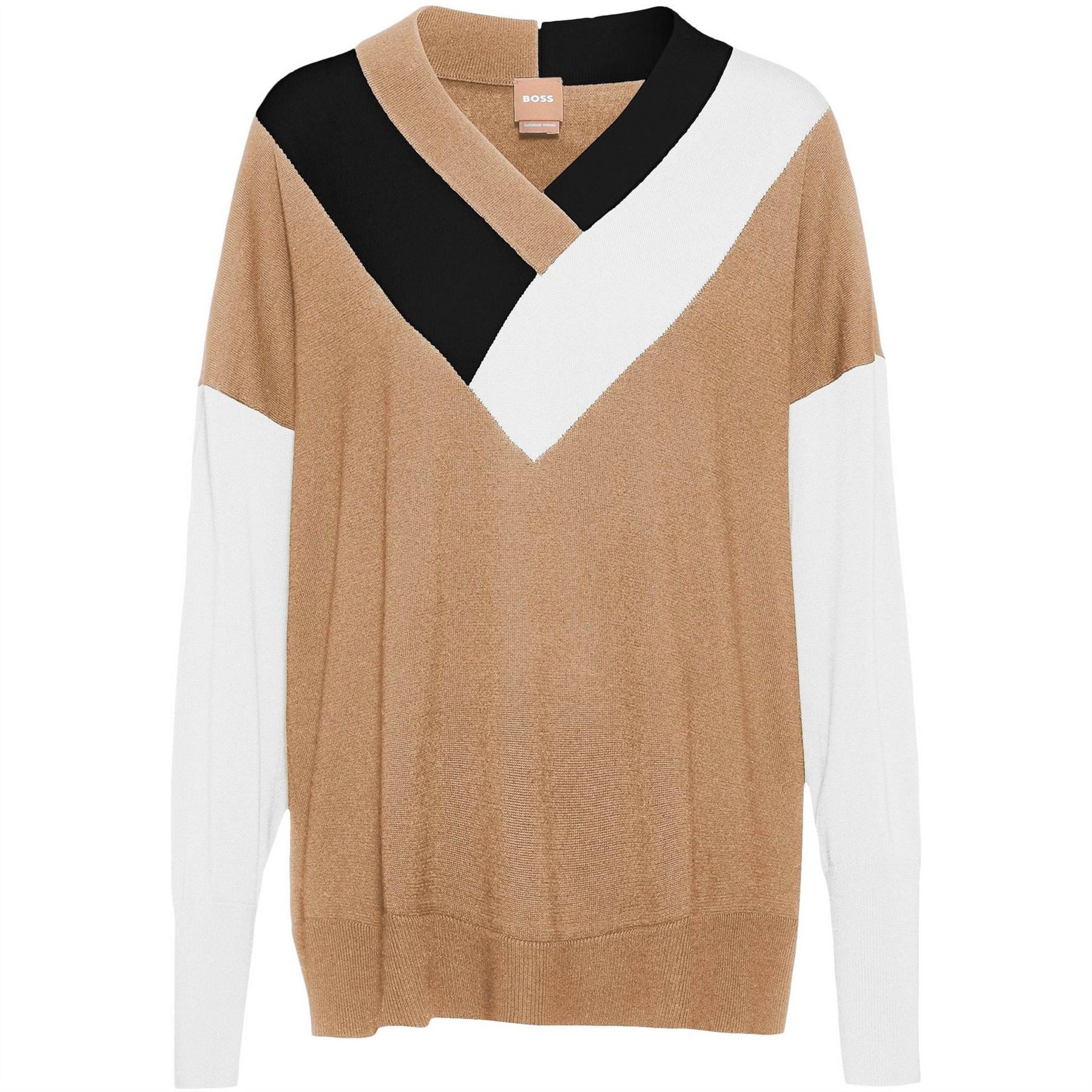 Boss Floricana Tricolour Colour Block Jumper