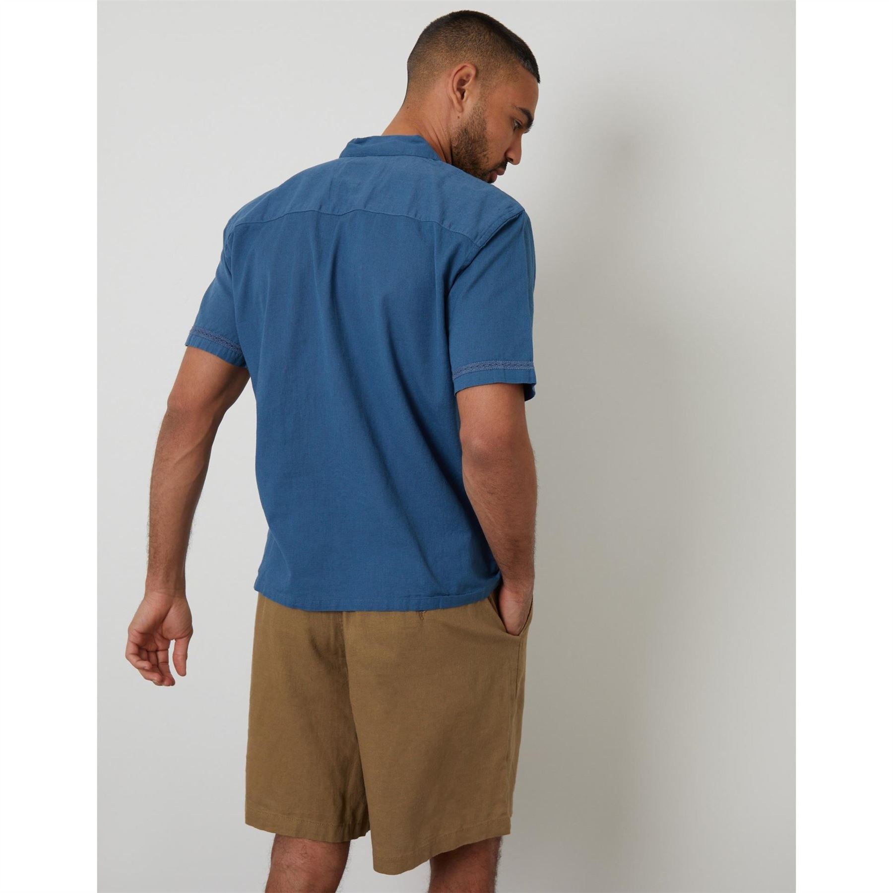 Threadbare Regular Fit Short Sleeve Point Collar Shirt