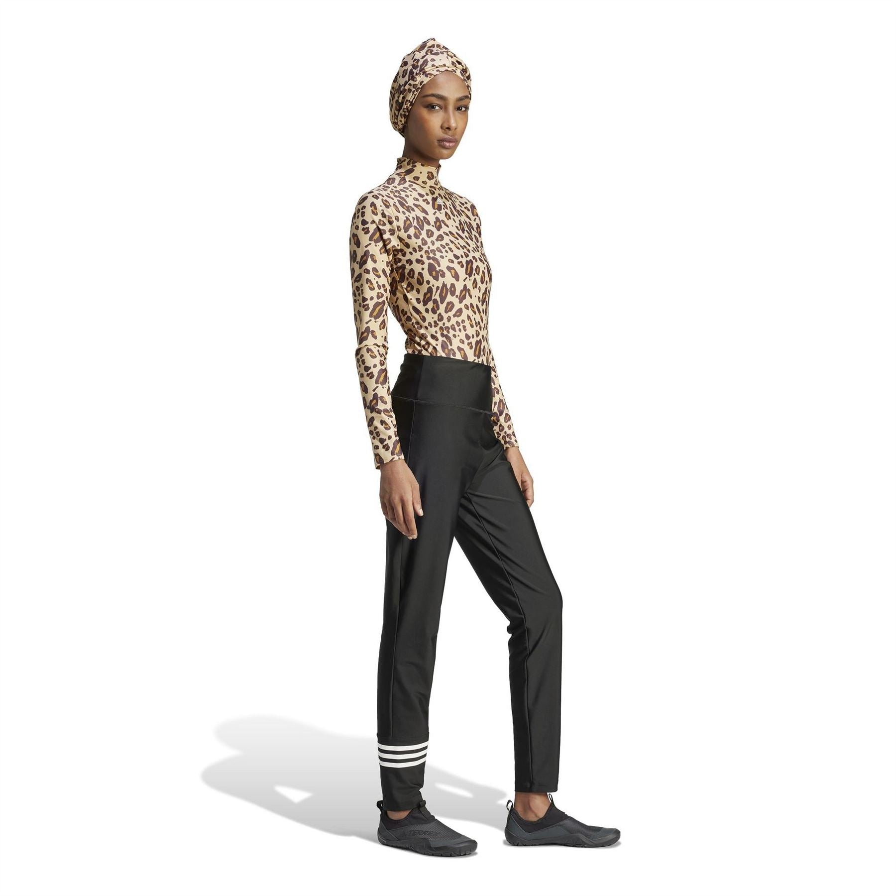 adidas Sleeved Animal Print Swimsuit