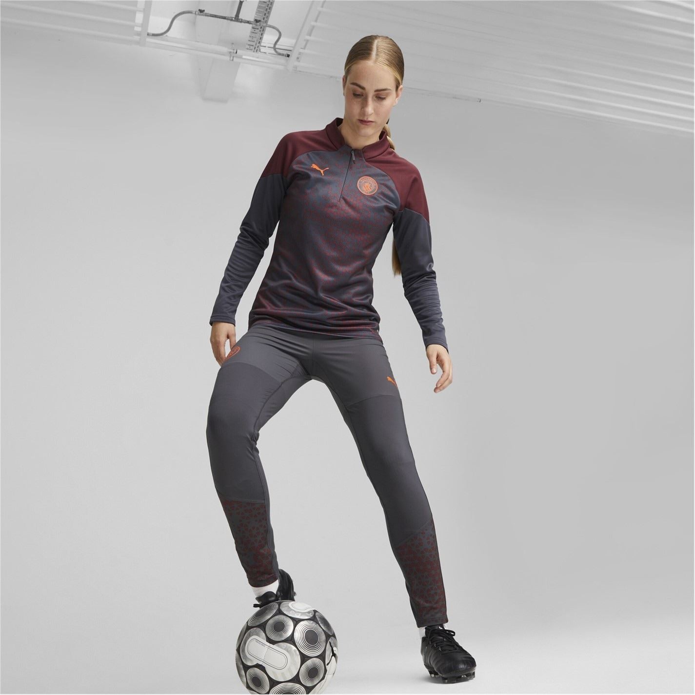 Puma Womens Mcfc Training Fleece W Drill Top