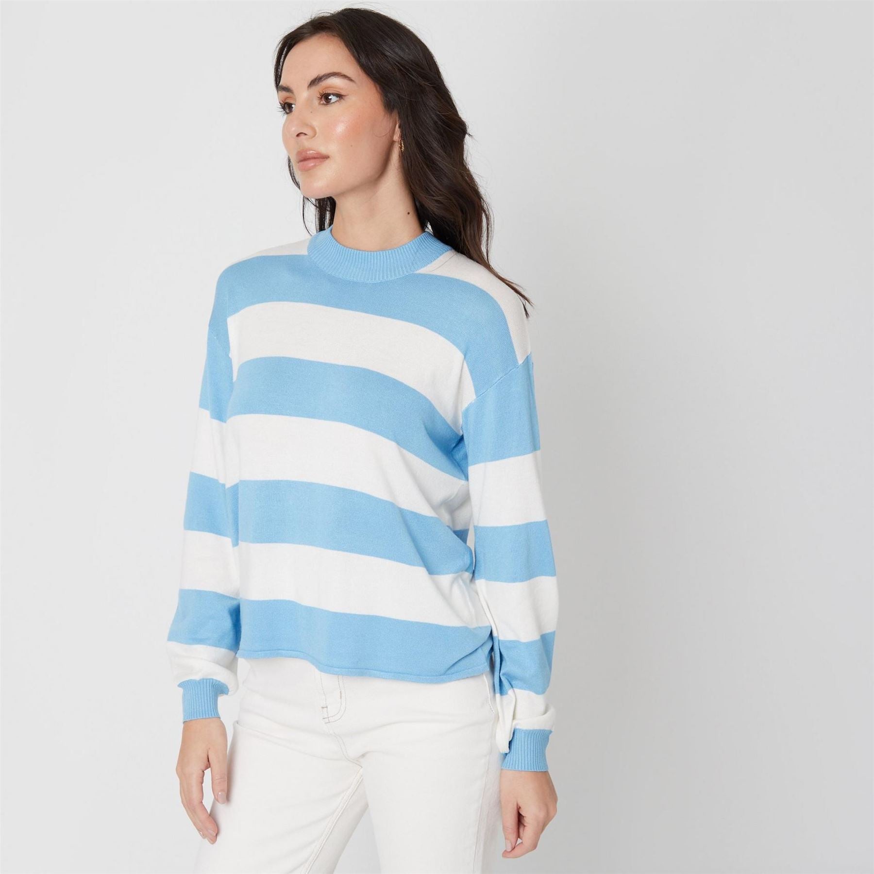 Be You Stripe Crew Neck Relaxed Fit Sweater