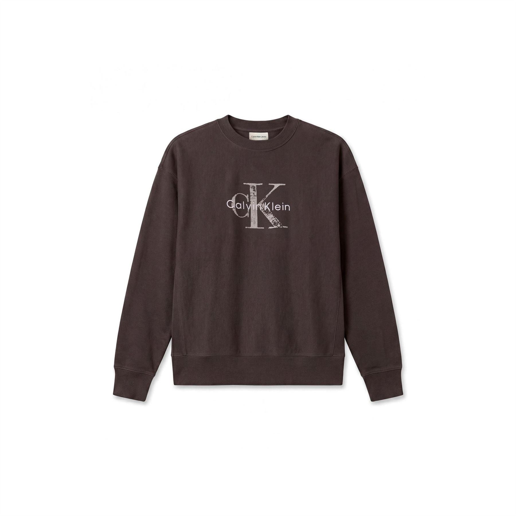Calvin Klein Jeans Terry Painted Crew Cotton Relaxed Fit Sweatshirt