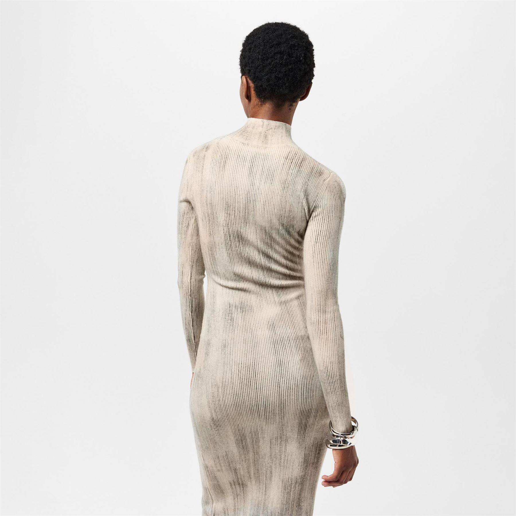 Diesel Zary C High Neck Long Sleeve Maxi Dress