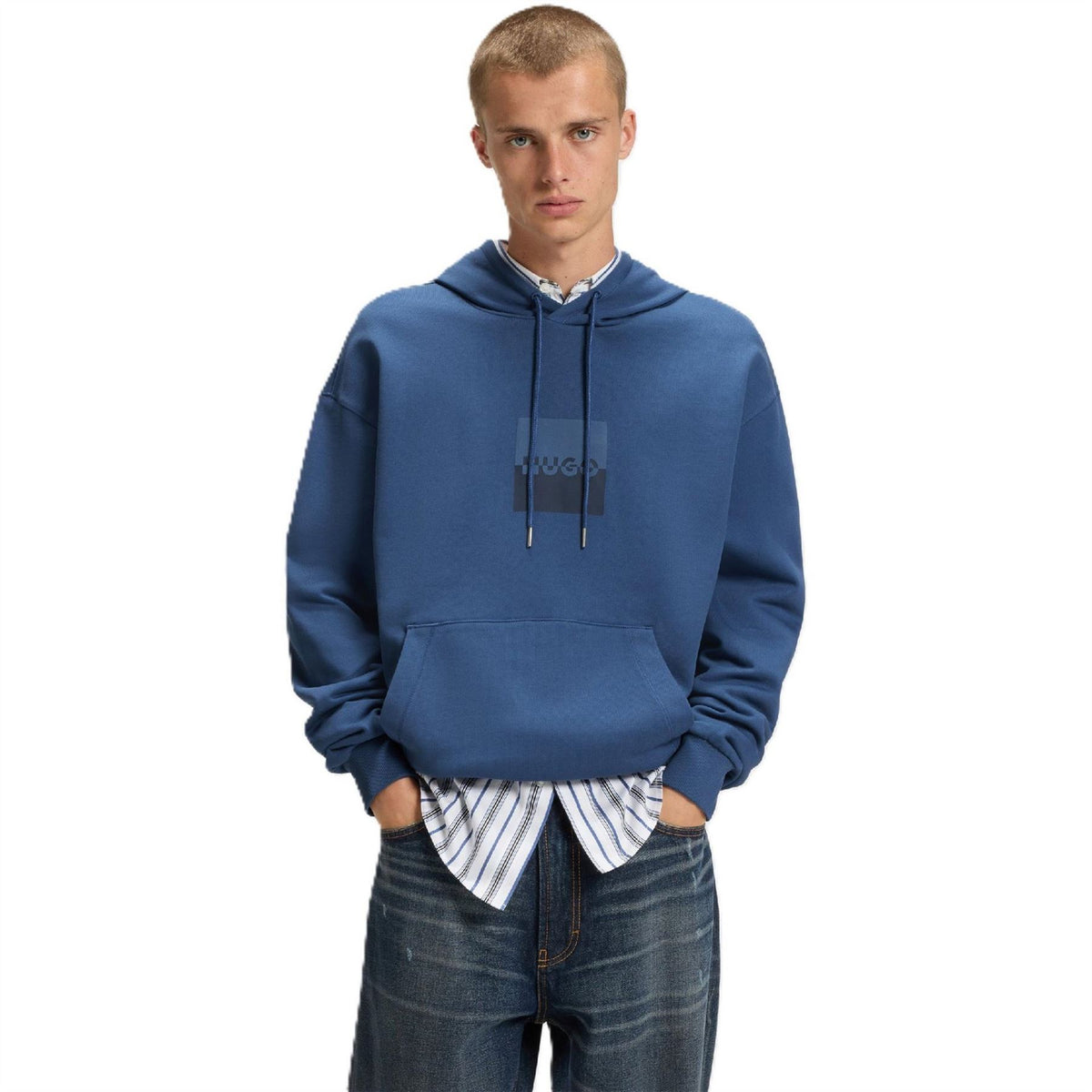 Hugo Hooded Neck Drop Shoulder Long Sleeve Sweatshirt