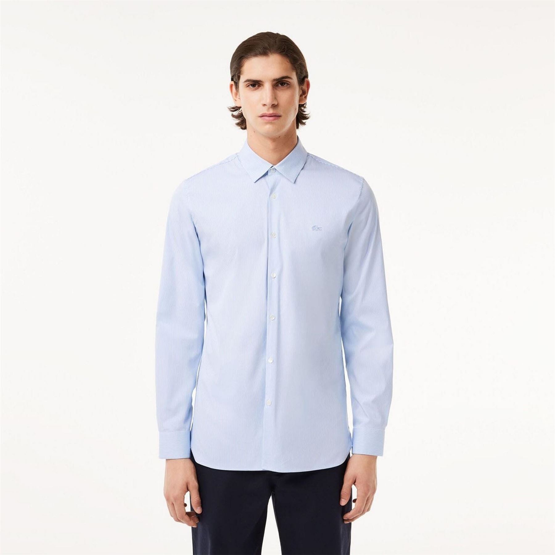 Lacoste Slim Fit Striped Stretch Poplin Shirt