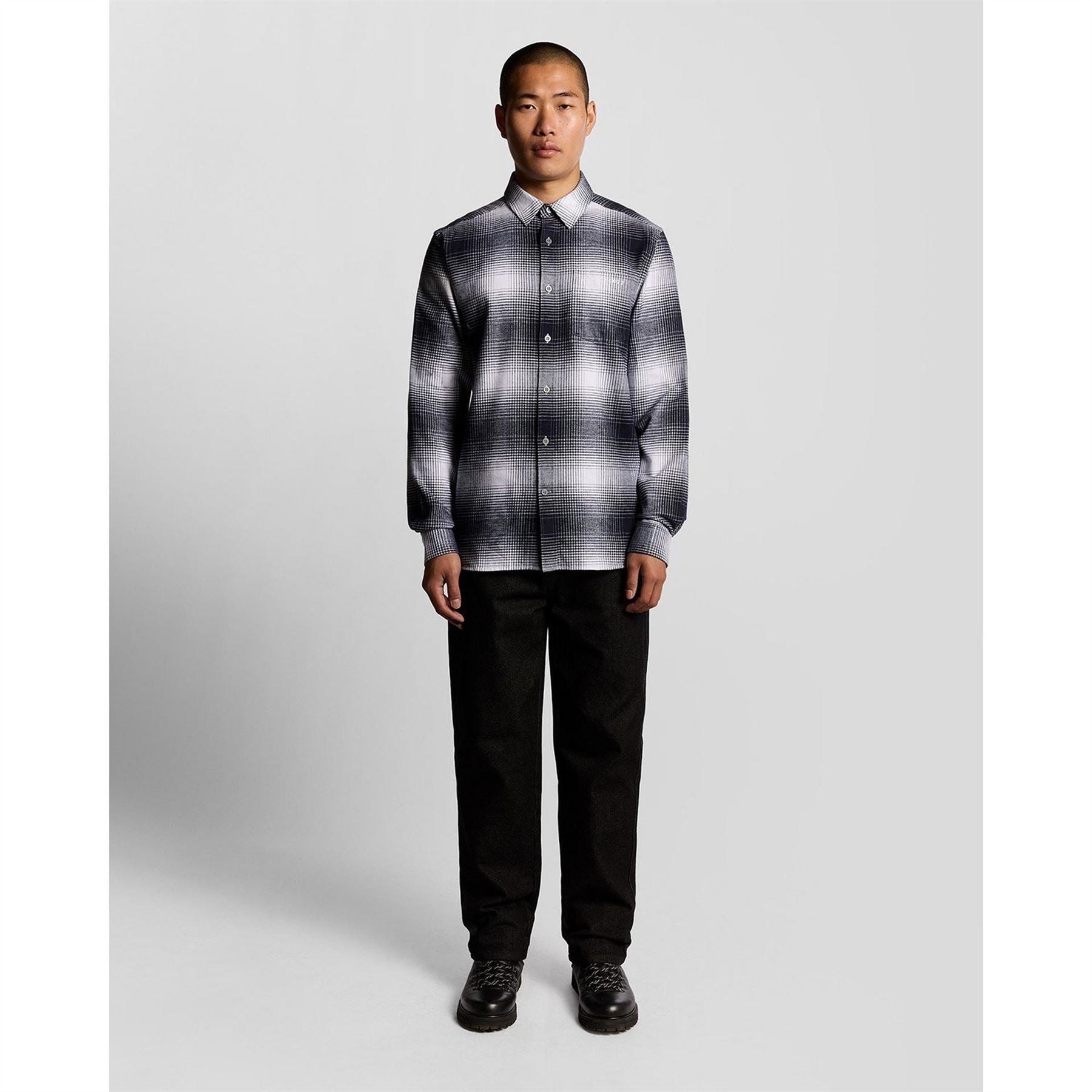 Lyle and Scott Flannel Collared Neck Long Sleeve Shirt