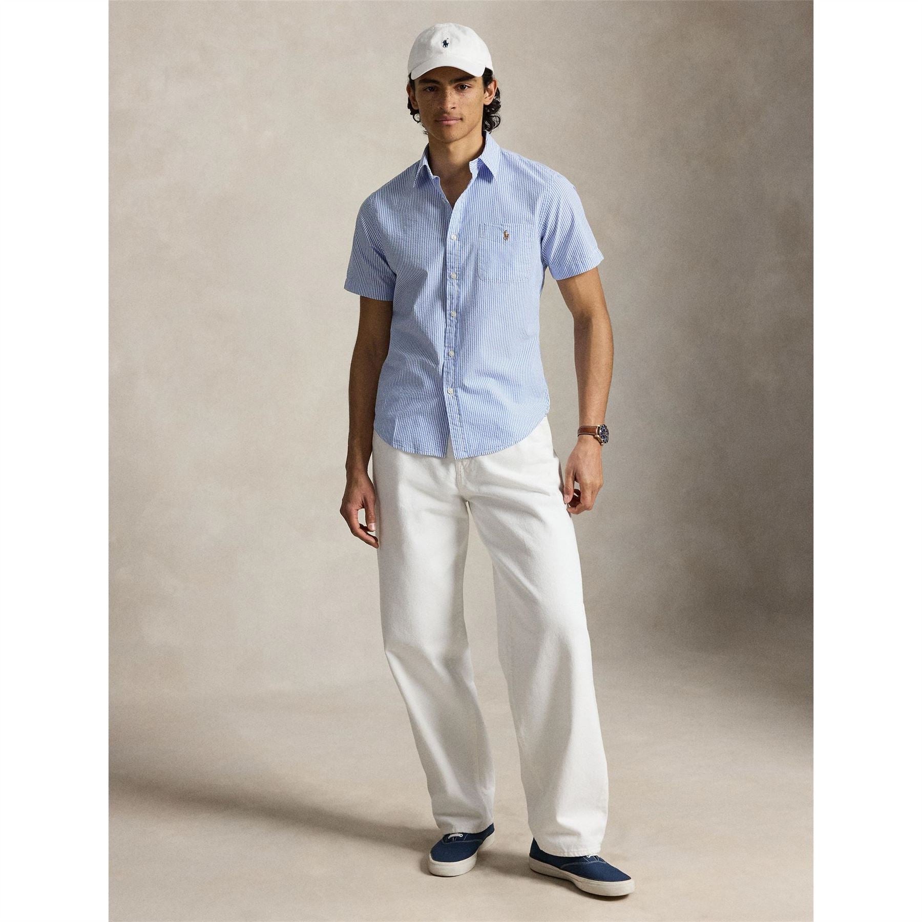 Polo Ralph Lauren Striped Seersucker Short Sleeve Patterned Shirt