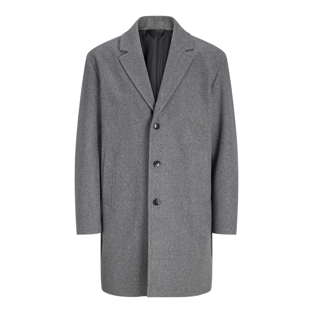 Jack and Jones James Solid Lapel Collared Over Coat