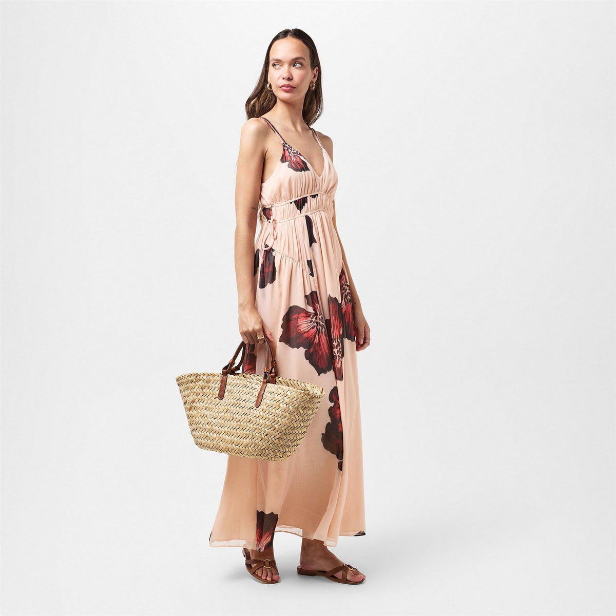 French Connection Hallie V-Neck Sleeveless Maxi Sun Dress