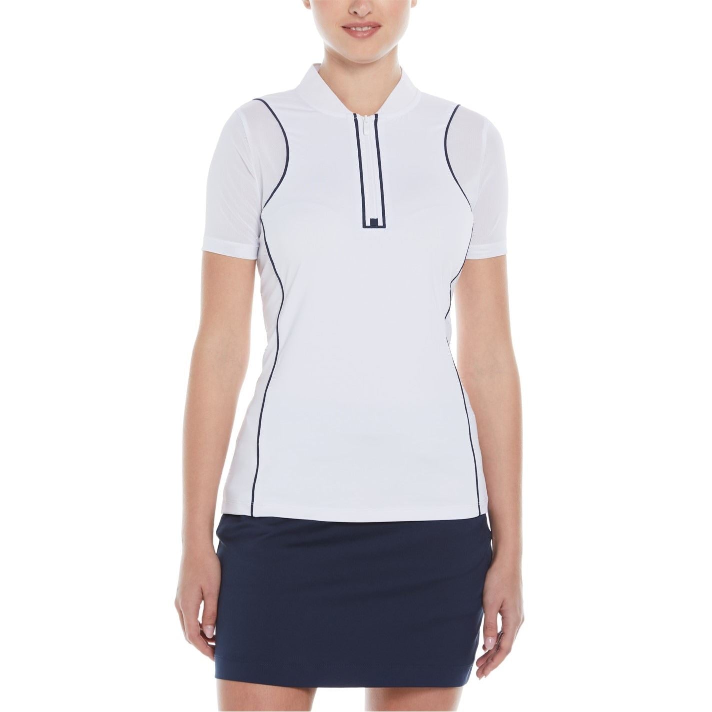 Original Penguin Golf PG Zipped Front Short Sleeve Performance Polo Shirt