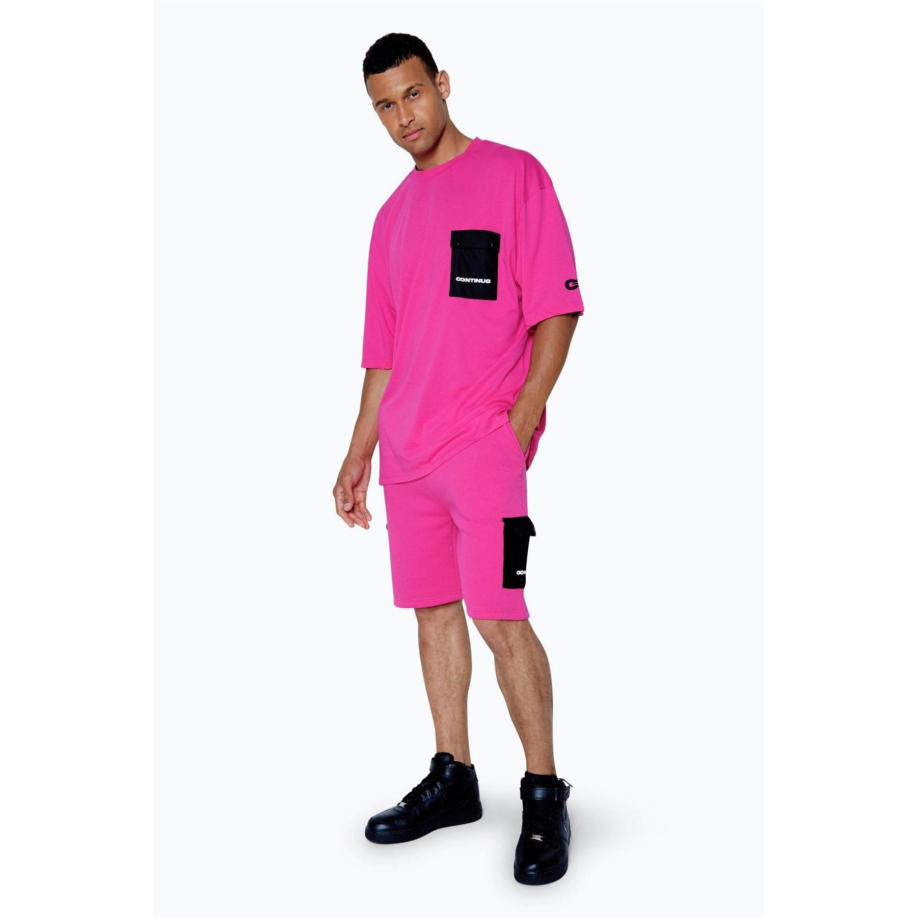 Hype Cargo Solid Patterned Shorts