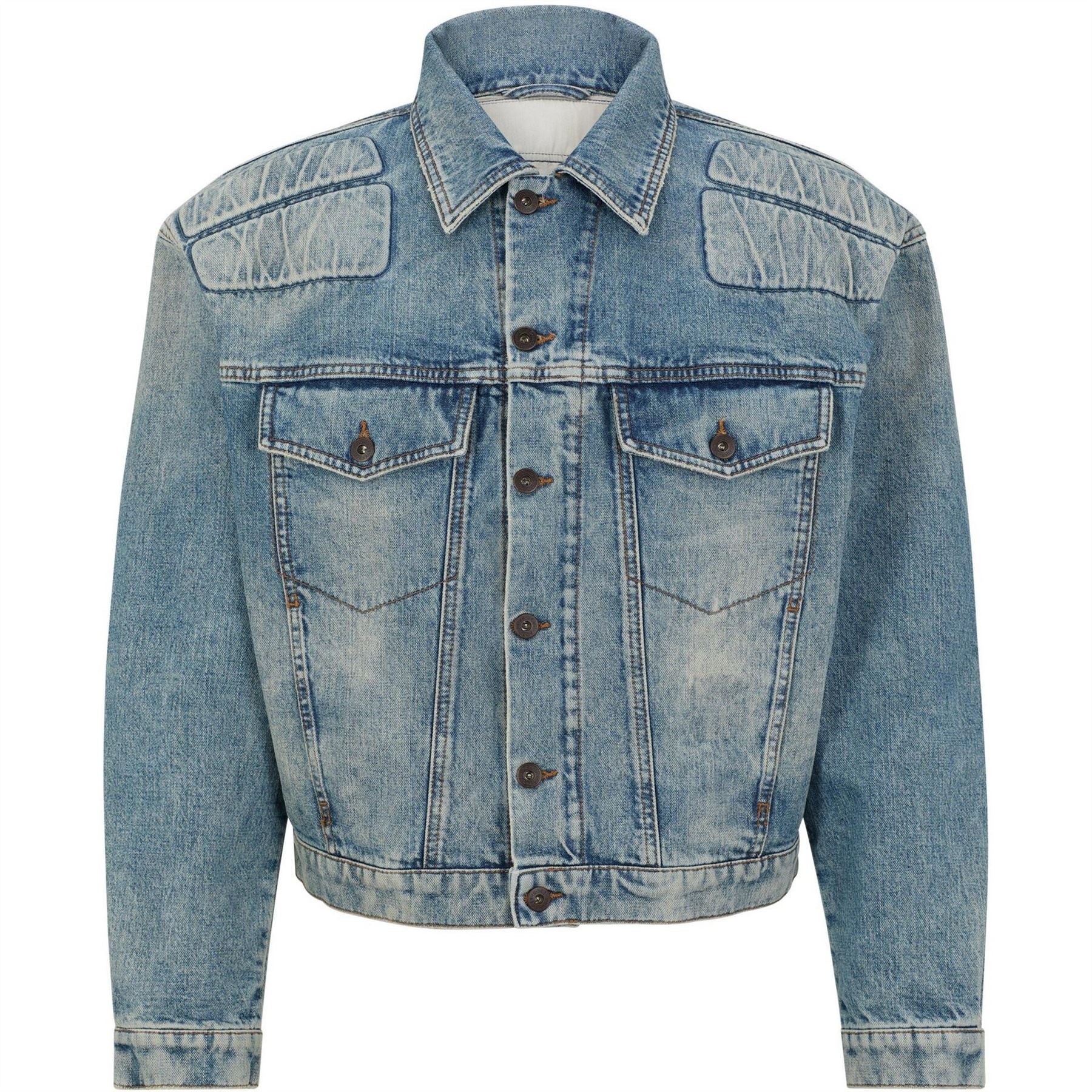 Boss Little Rock Solid Patterned Denim Jacket with Chest Pocket