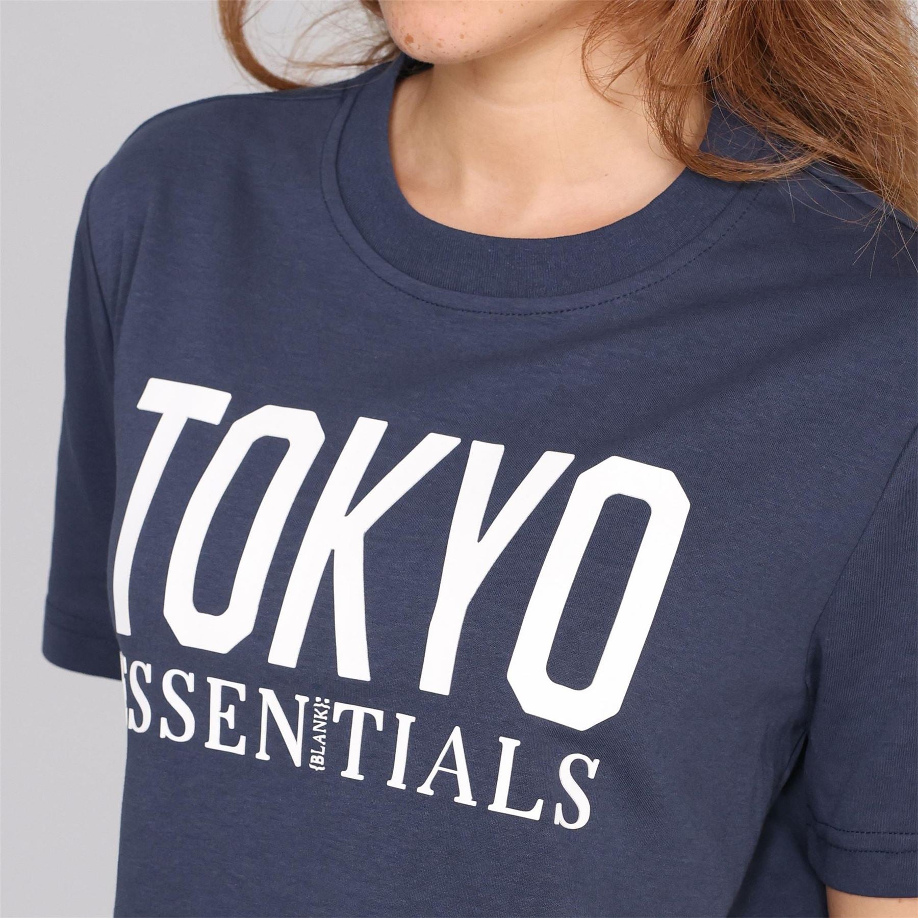 Blank Essentials Tokyo Lettering Crew Neck Short Sleeve Boyfriend T-Shirt