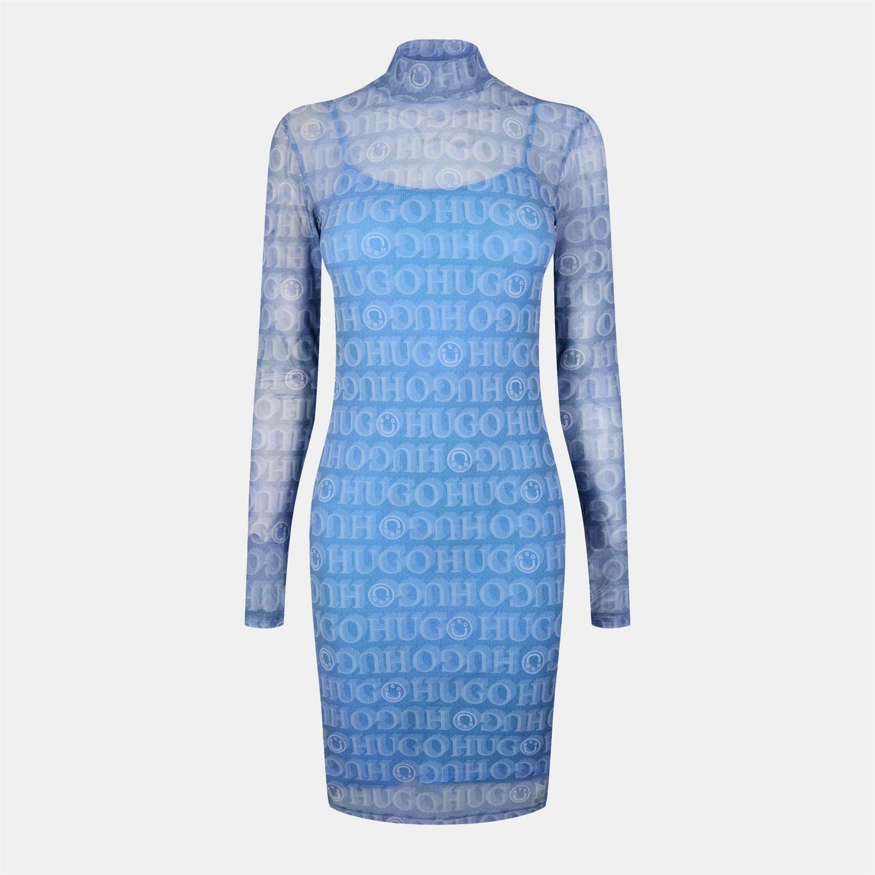 Hugo Noella High Neck Mini Bodycon Dress