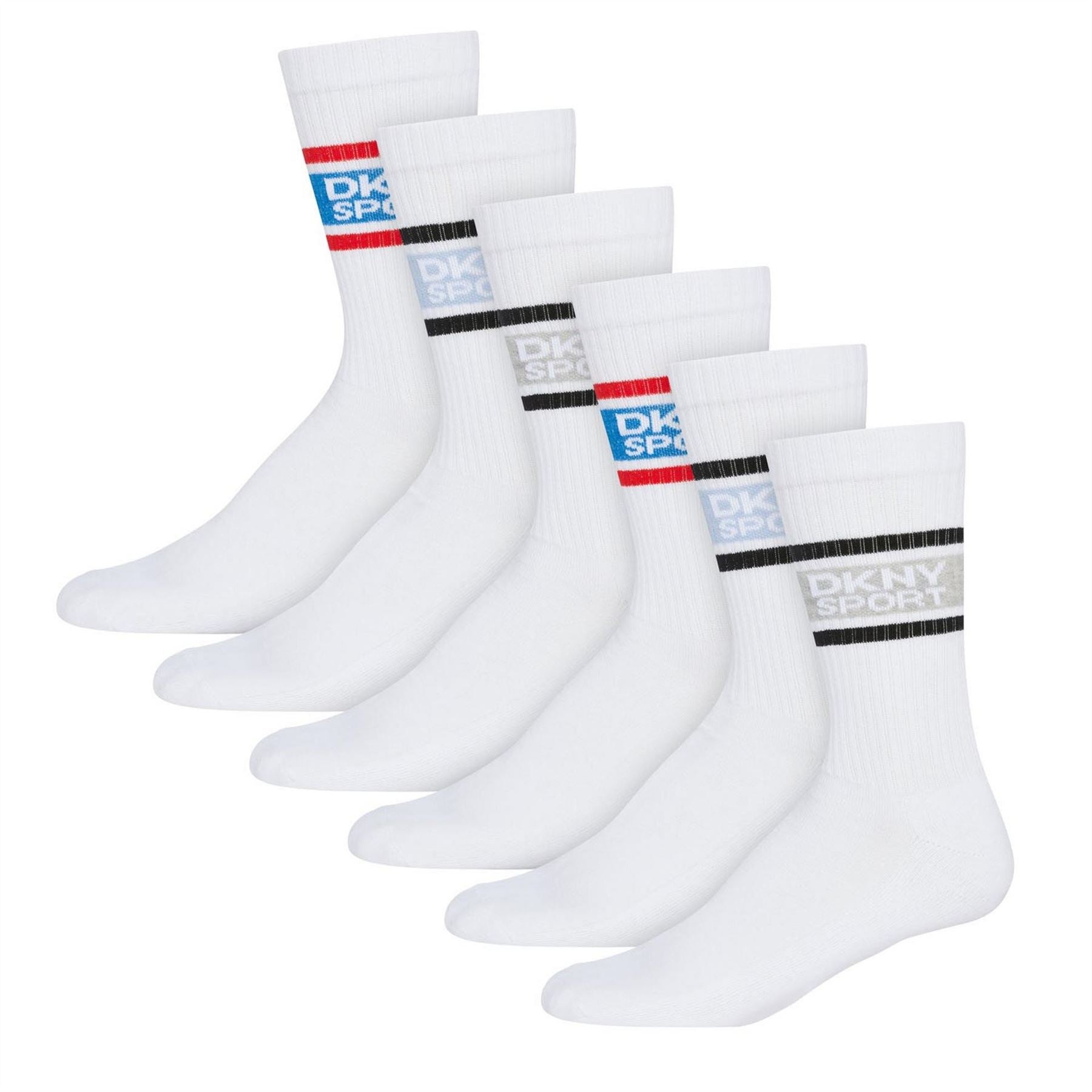 DKNY Mens 6 Pack Sports Socks Nevins