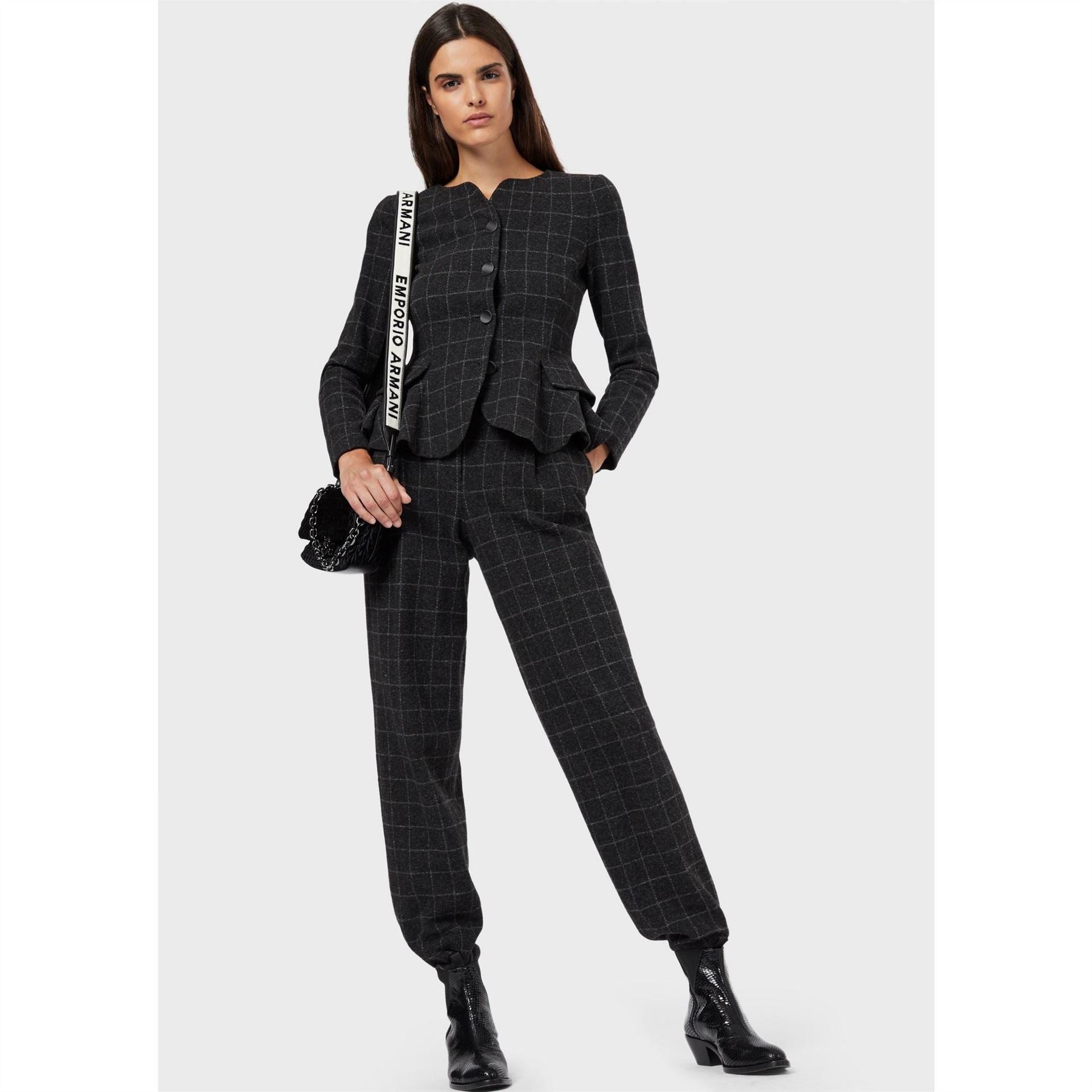 Emporio Armani Check Straight Leg Trousers
