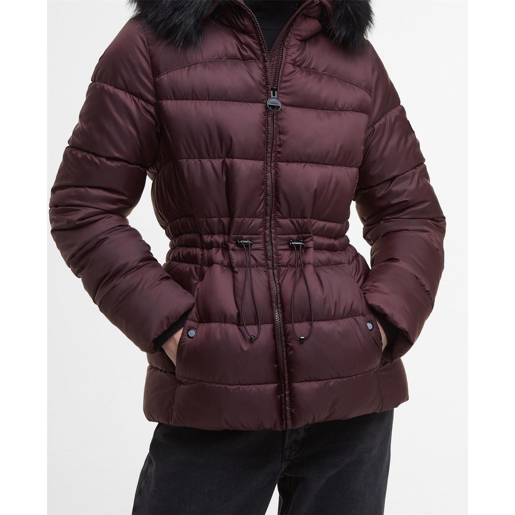 Barbour International Cher Detachable Hood Long Sleeve Medium Puffer Jacket