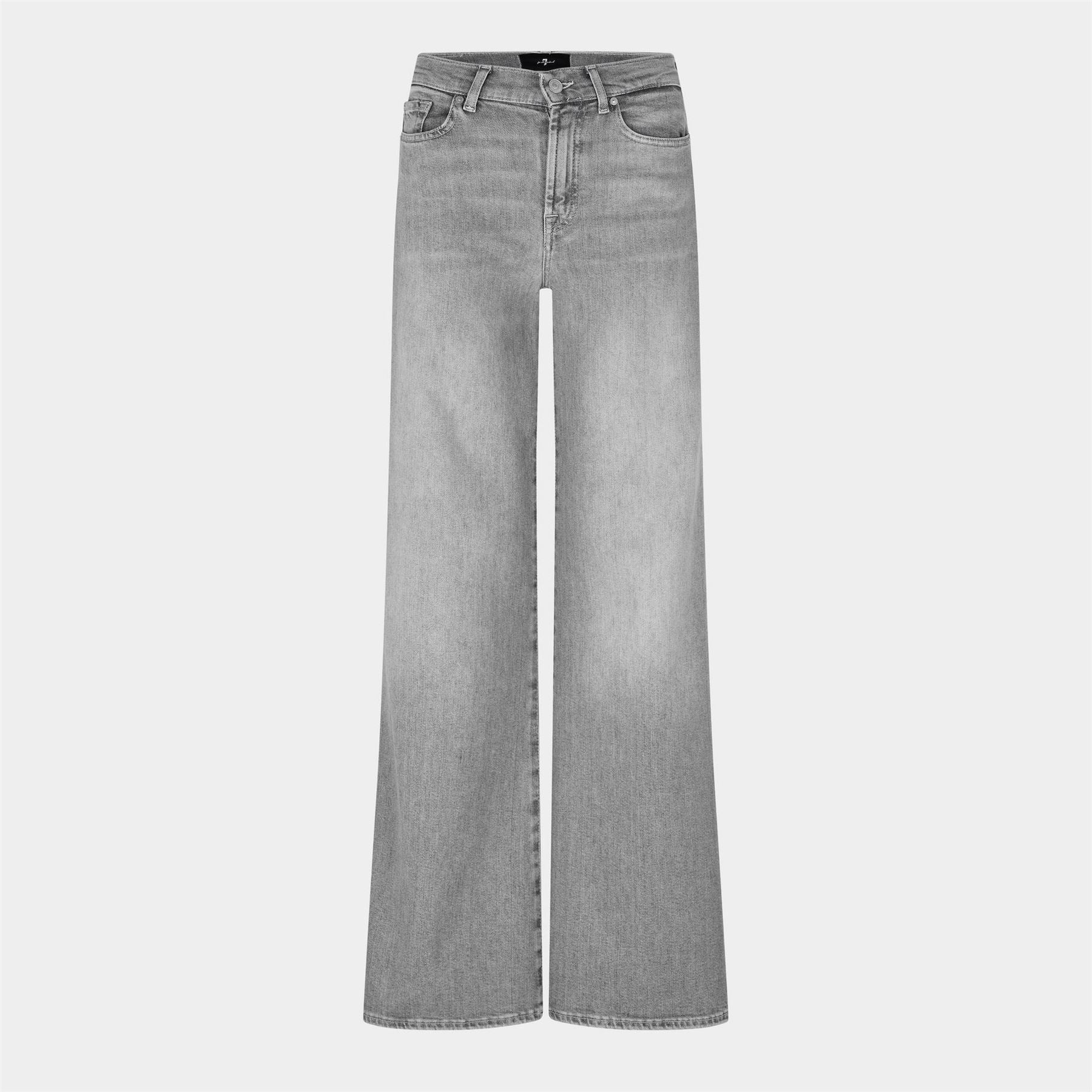 7 For All Mankind Lotta Light Wash Patterned Wide Leg Jeans