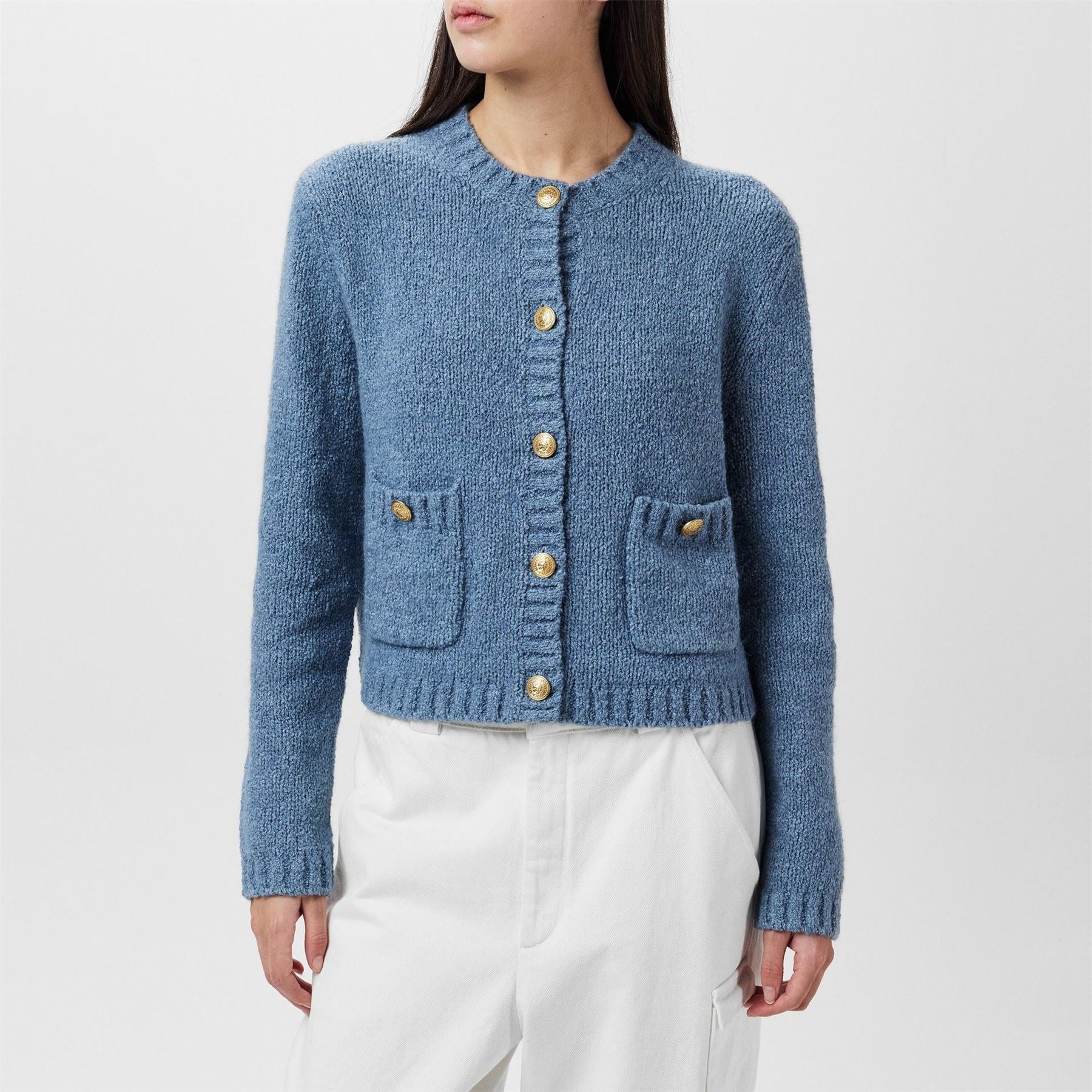 Tommy Hilfiger Textured Gold Button Cardigan