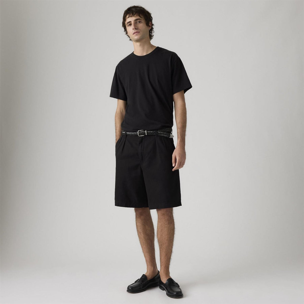 Levis Baggy Fit Solid Denim Shorts
