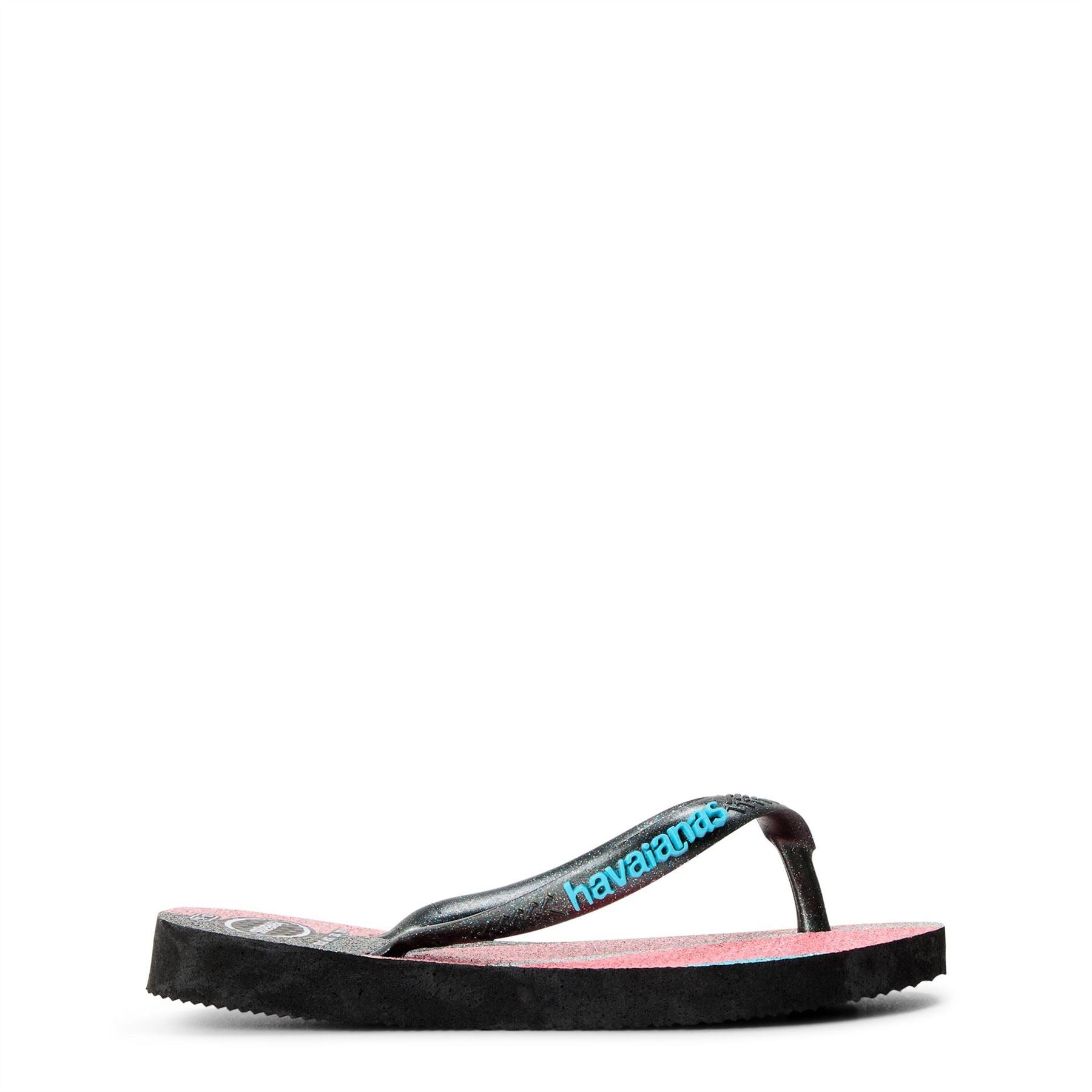 Havaianas Kids Slim Palette Glow Black Flip Flops
