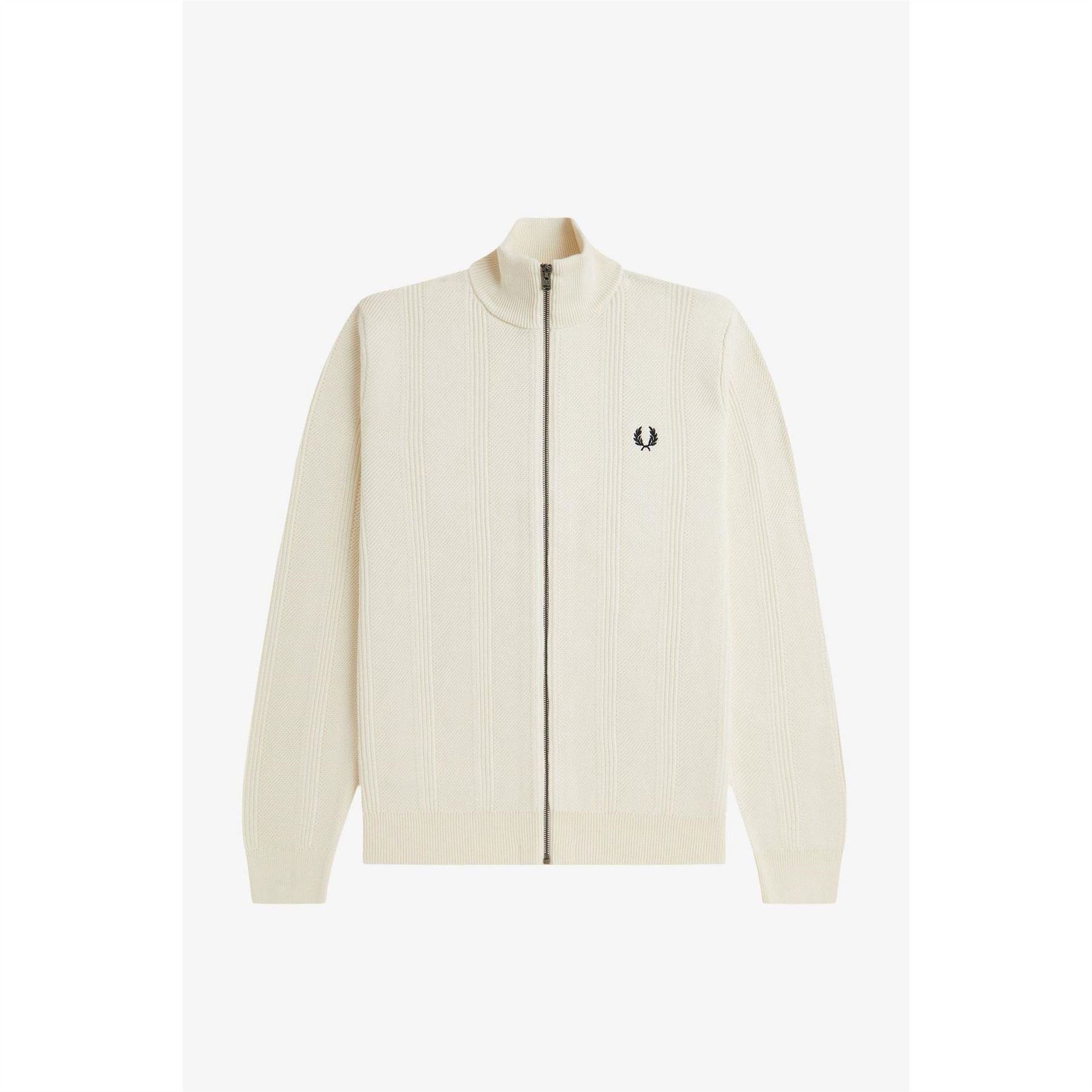Fred Perry Textured Full Zip Knitted Top