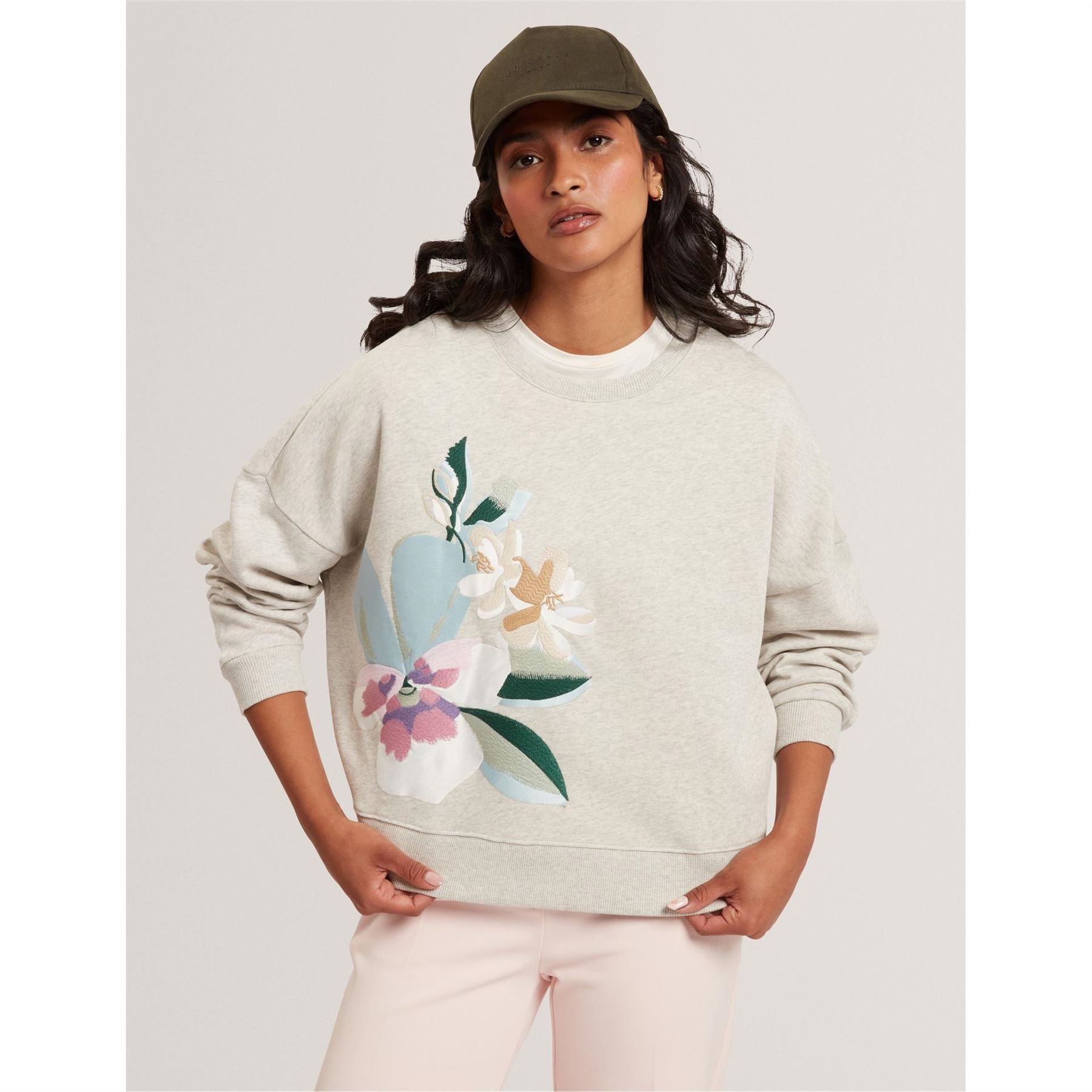Ted Baker Crew Neck Drop Shoulder Long Sleeve Sweatshirt