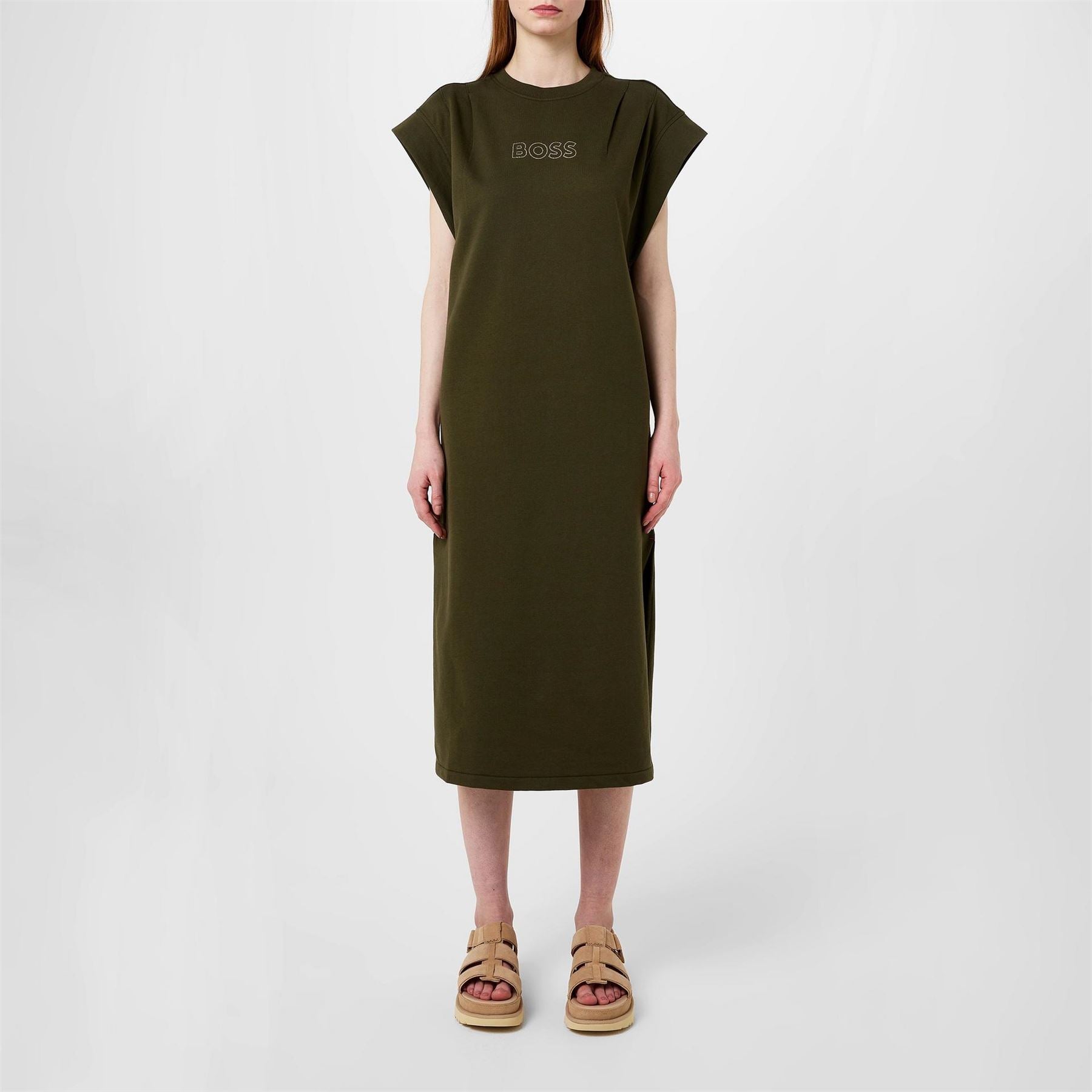 Boss Edress 2 Crystal Embellished Logo Dress