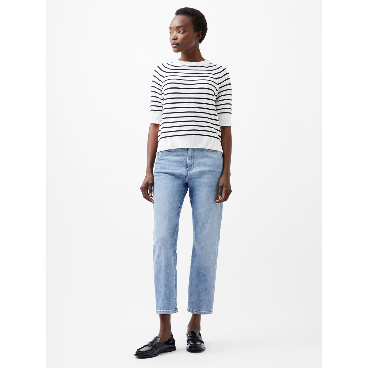 French Connection Lily Crew Neck Short Sleeve Regular Fit Jersey T-Shirt