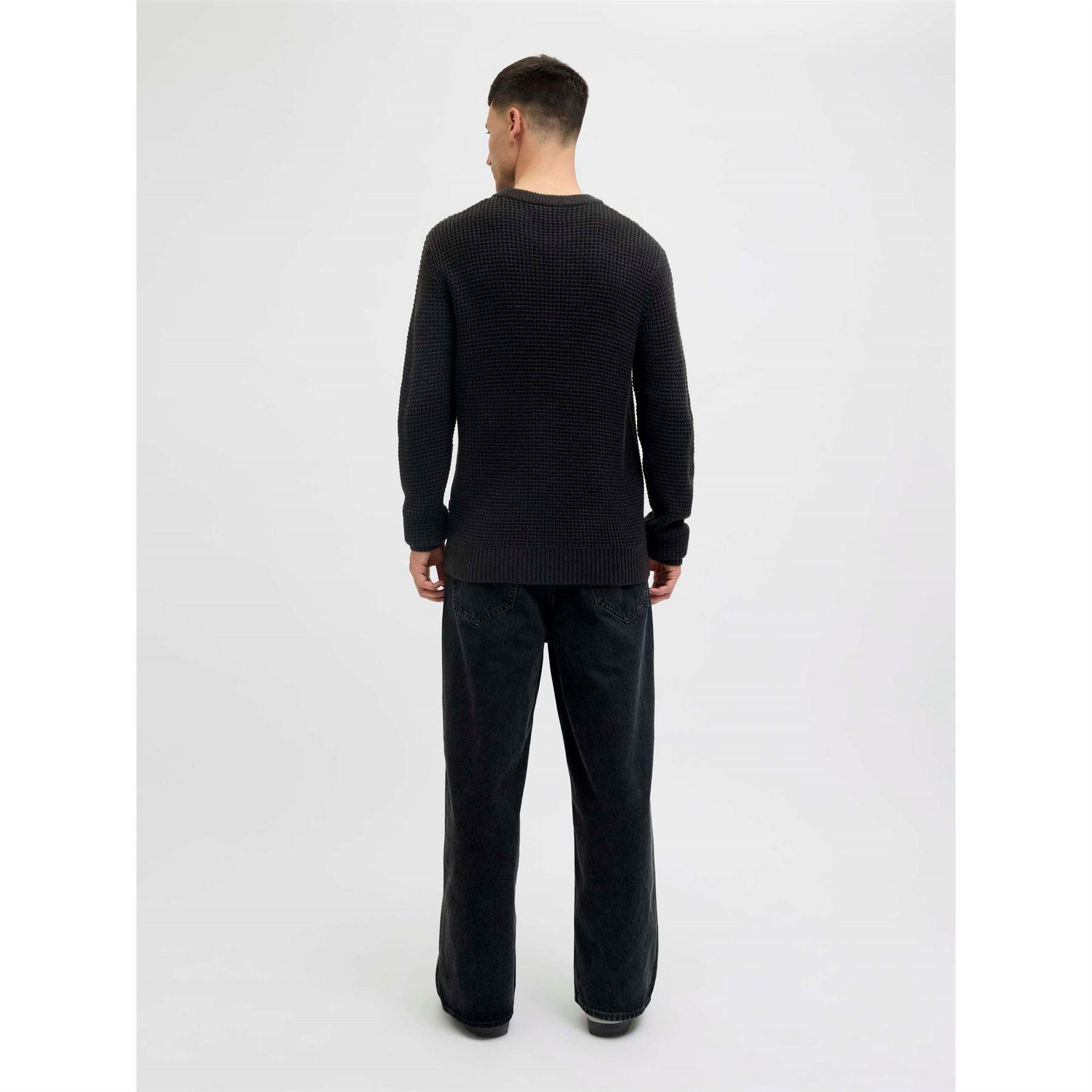 Jack and Jones Crew Neck Ribbed Collar Long Sleeve Sweater