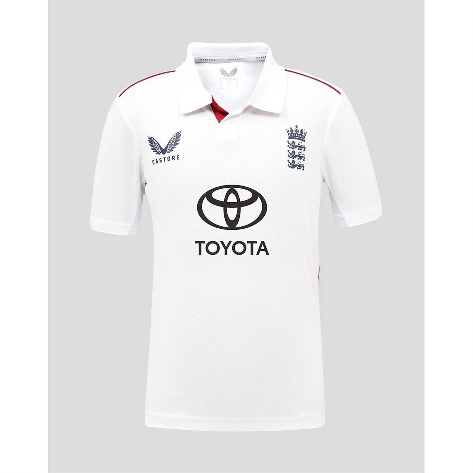 Castore Kids 26 27 England Cricket Test Shirt