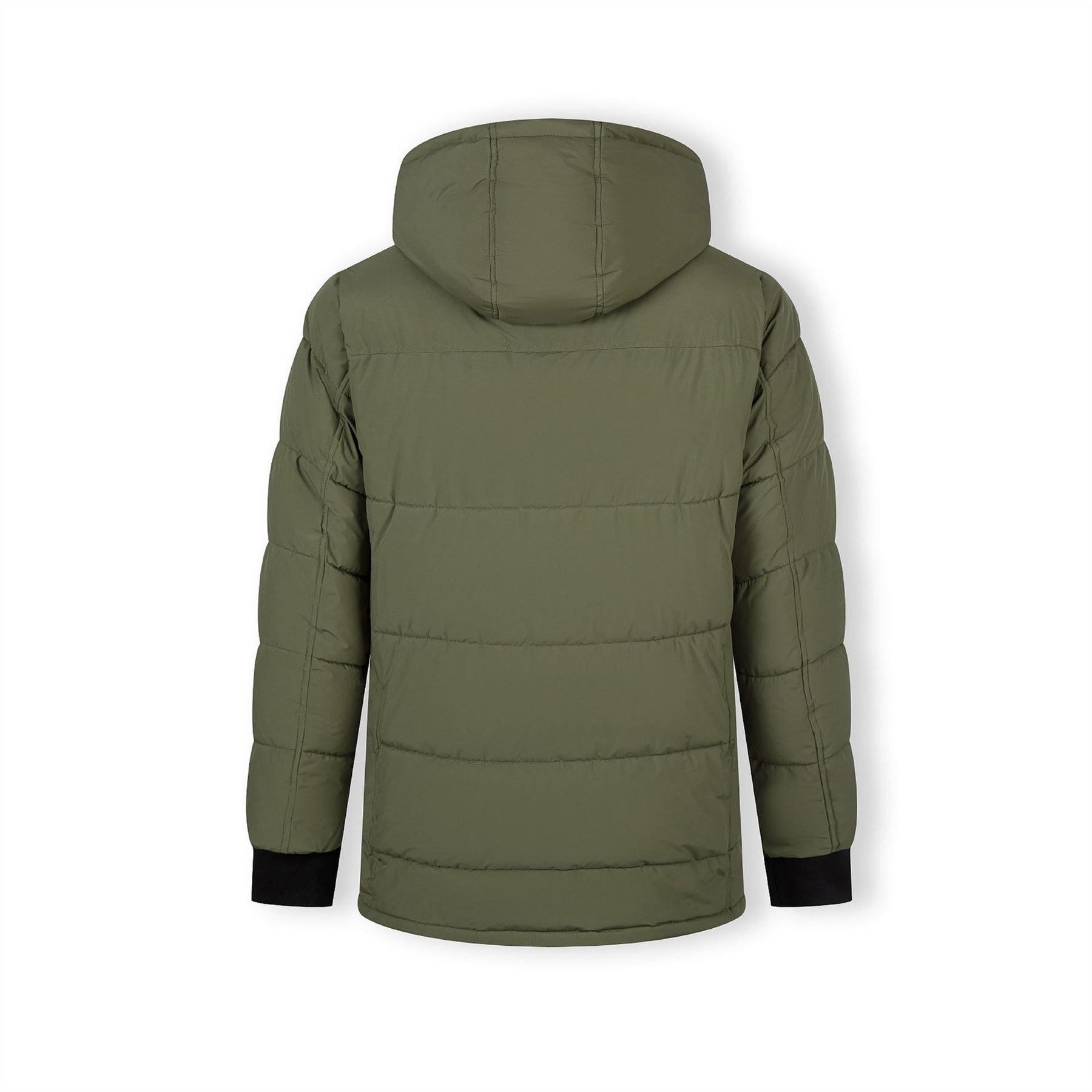Minoti Men Long Jacket Fleece Lined Zip Pockets Khaki
