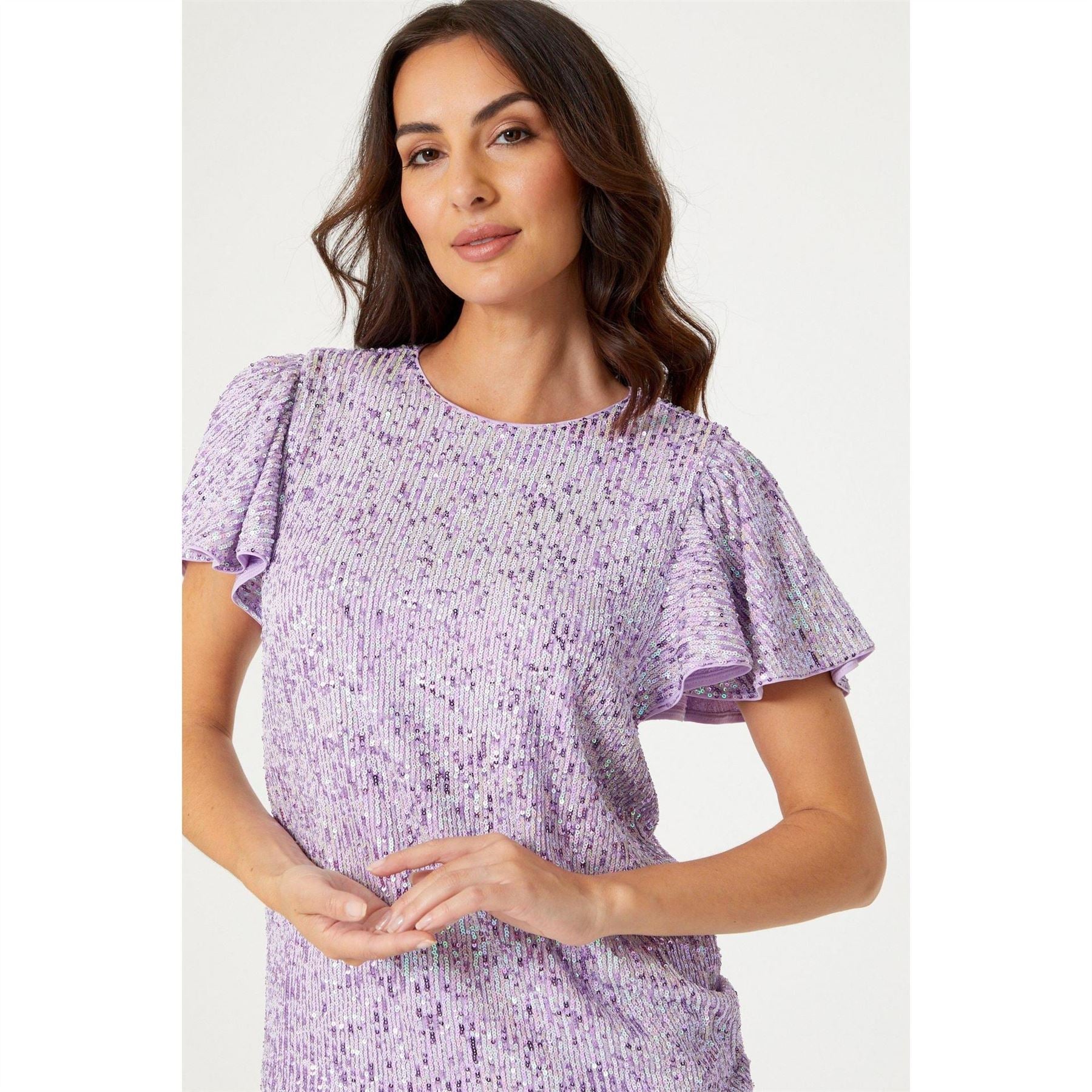 Be You Sequin Angel Sleeve Top