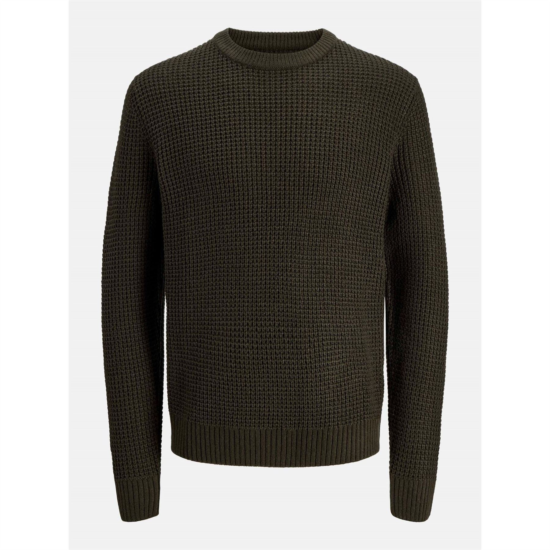 Jack and Jones Crew Neck Ribbed Collar Long Sleeve Sweater