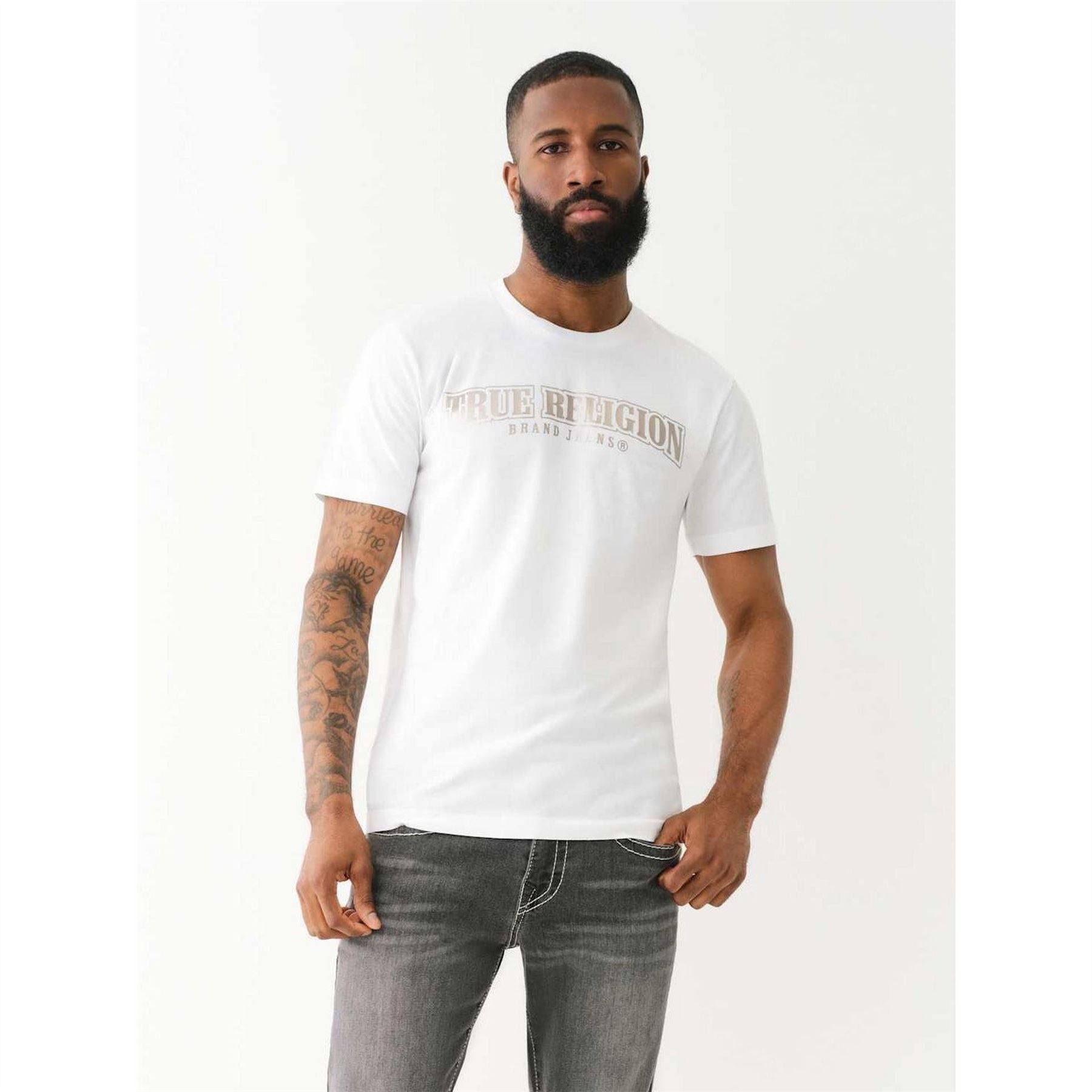 True Religion Crew Neck Lettering Regular Fit T-Shirt