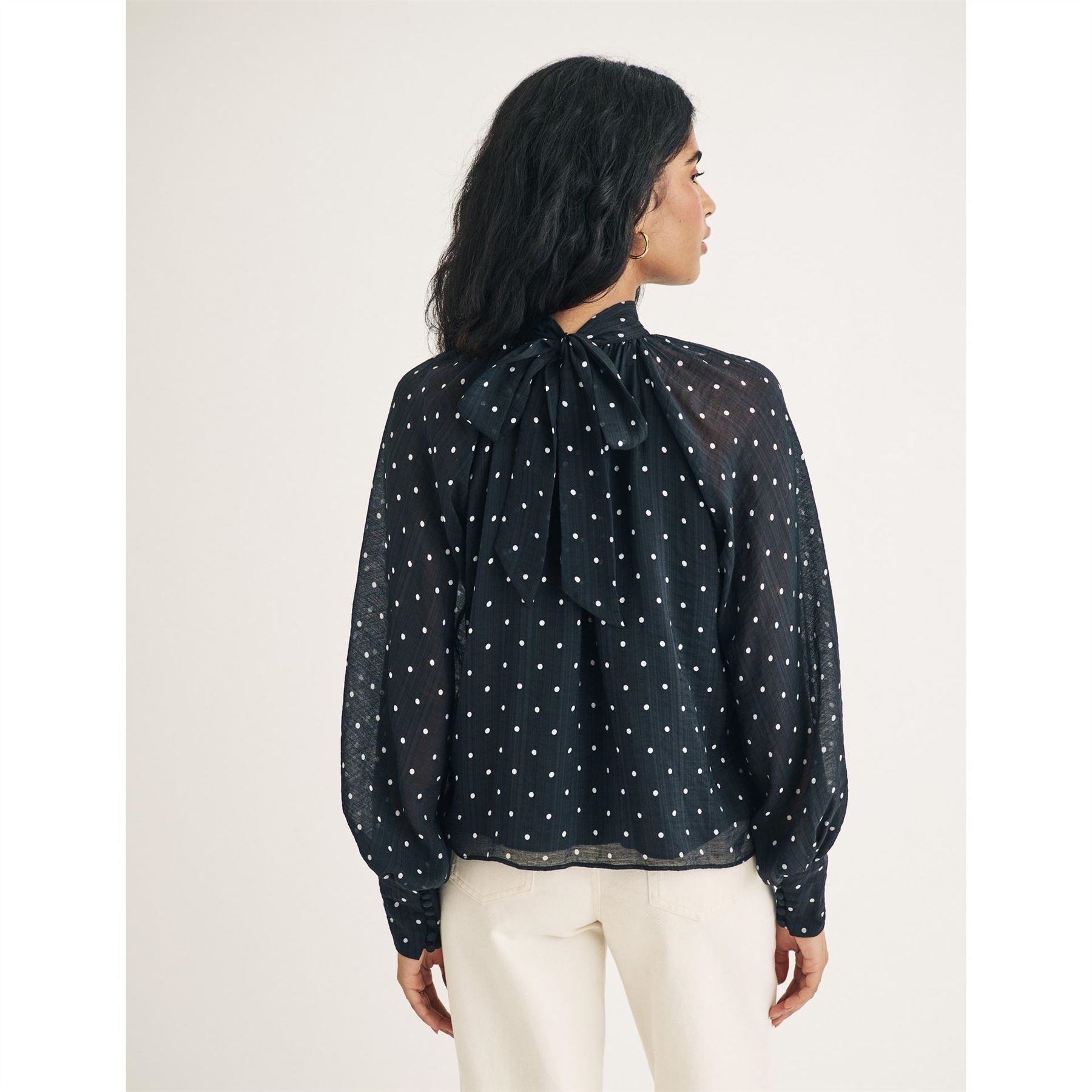 Nobodys Child High Neck Relaxed Fit Long Sleeve Blouse